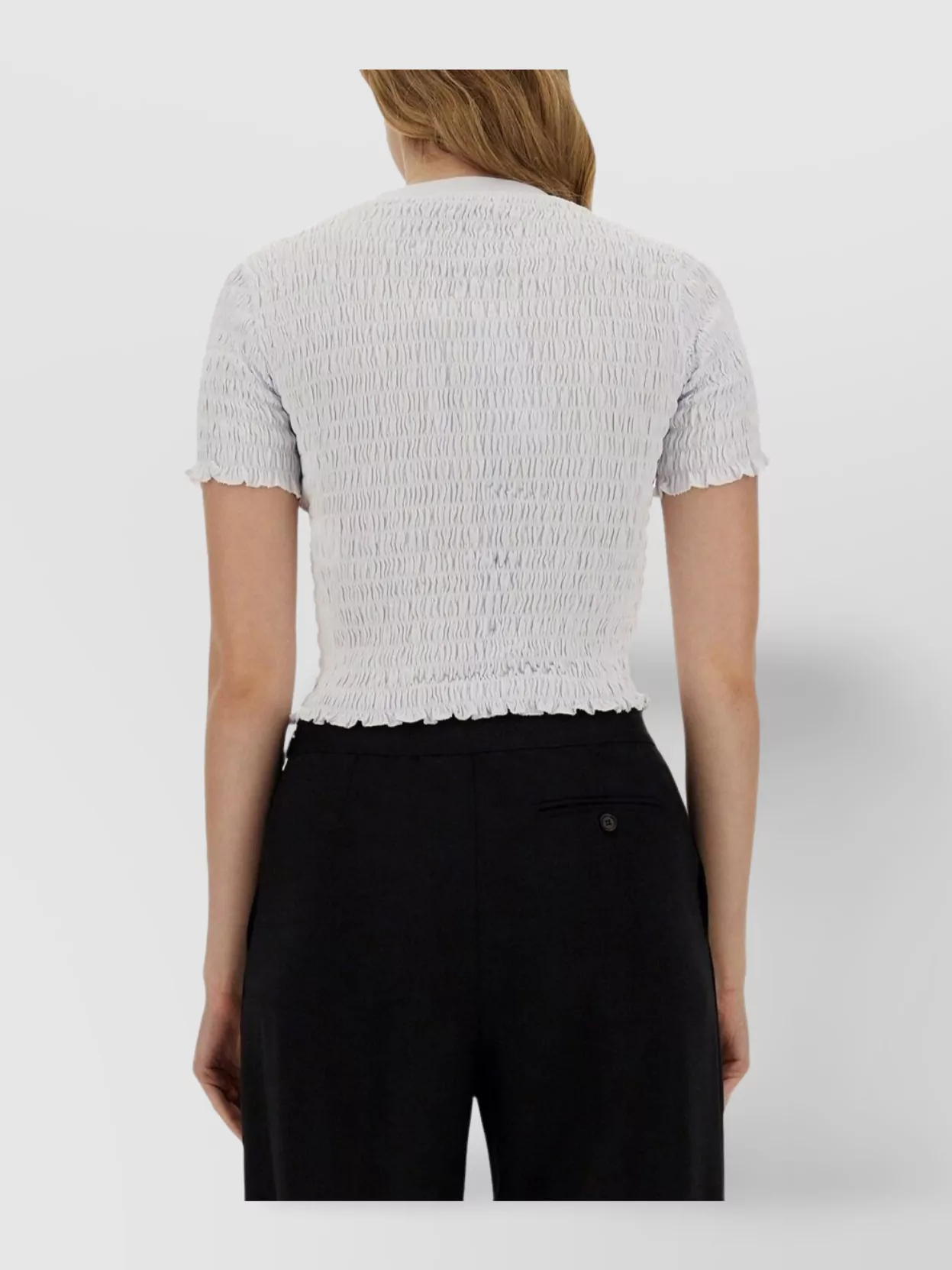Msgm Logo Crew Neck Cropped T-Shirt