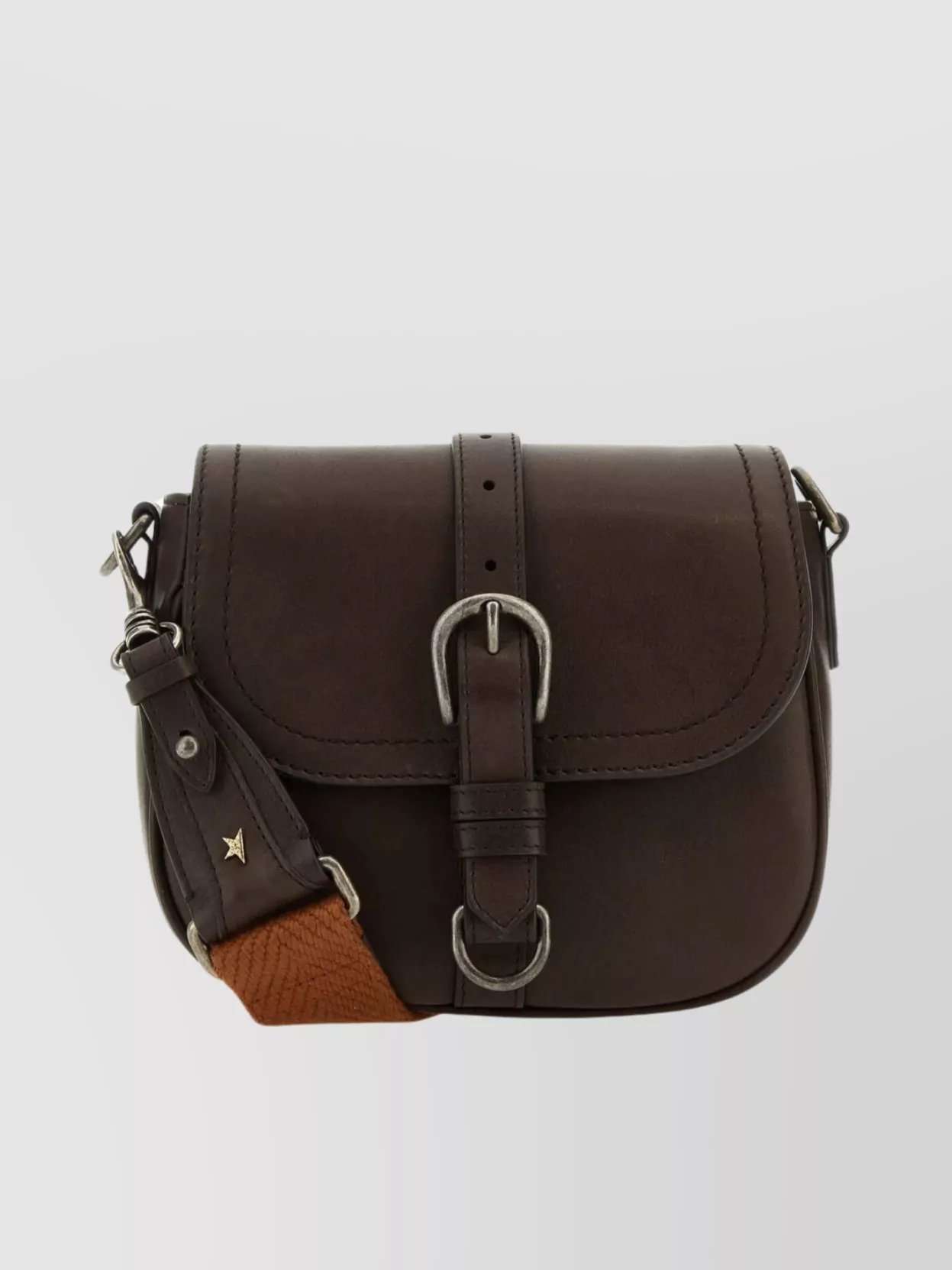 Shop Golden Goose Compact Leather Sally Crossbody In Brown