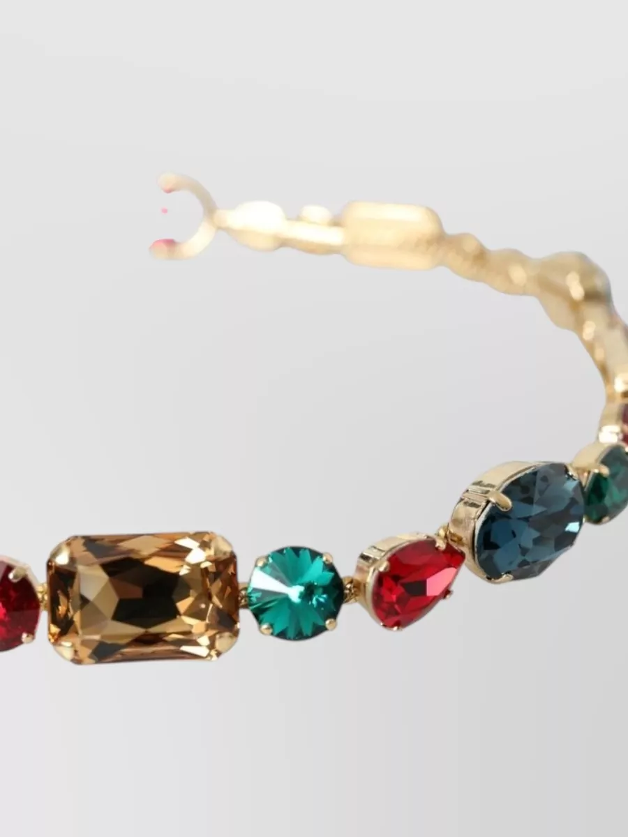 Dolce&Gabbana Leather Crystal Embellished Belt