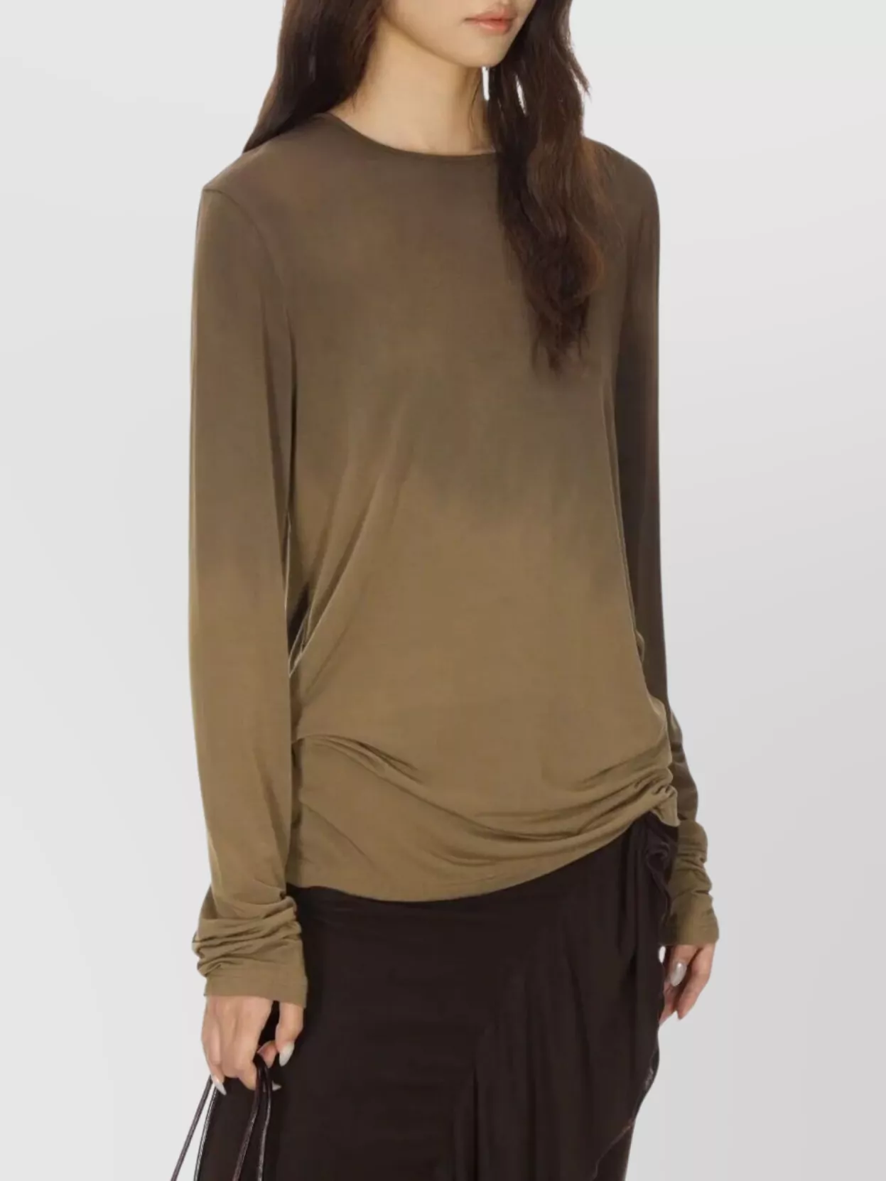 Uma Wang Lightweight Ombre Knit Top With Long Sleeves