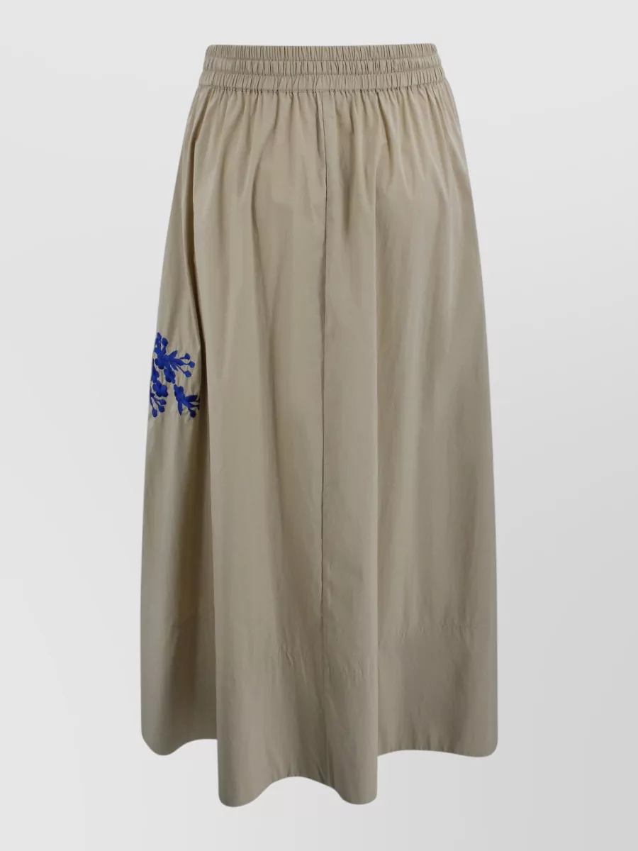 Parosh Embroidered a-line maxi skirt