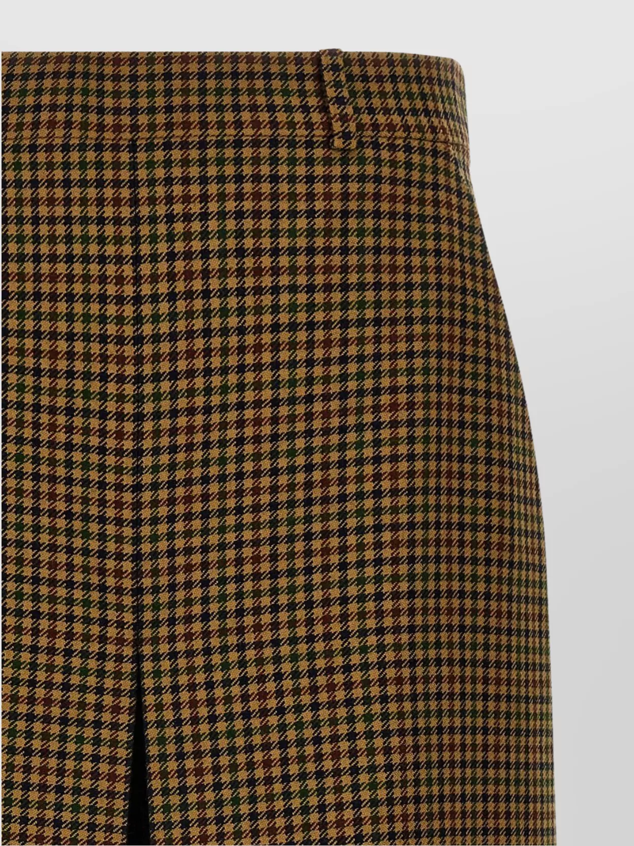 Saint Laurent Houndstooth Pattern Trousers With Belt Loops In Brown