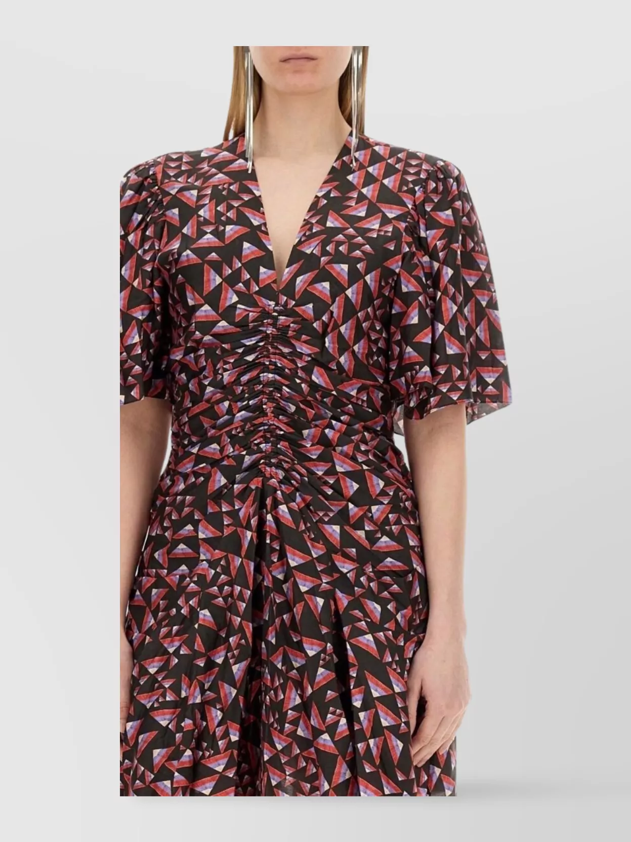 Shop Isabel Marant "link" Geometric Flared Hem Dress