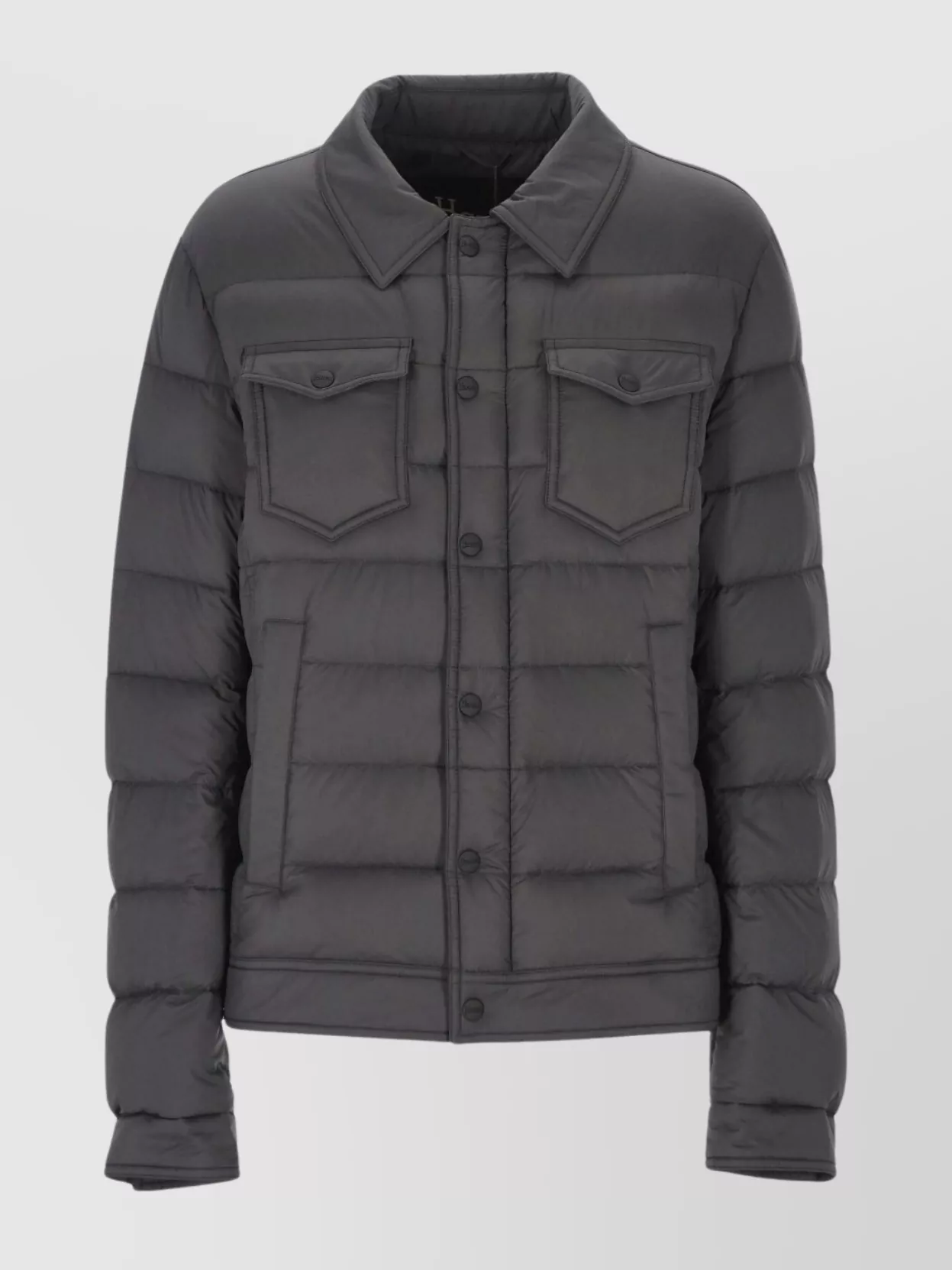 Herno Padded Chest Pocket Long Sleeve Jacket In Gray