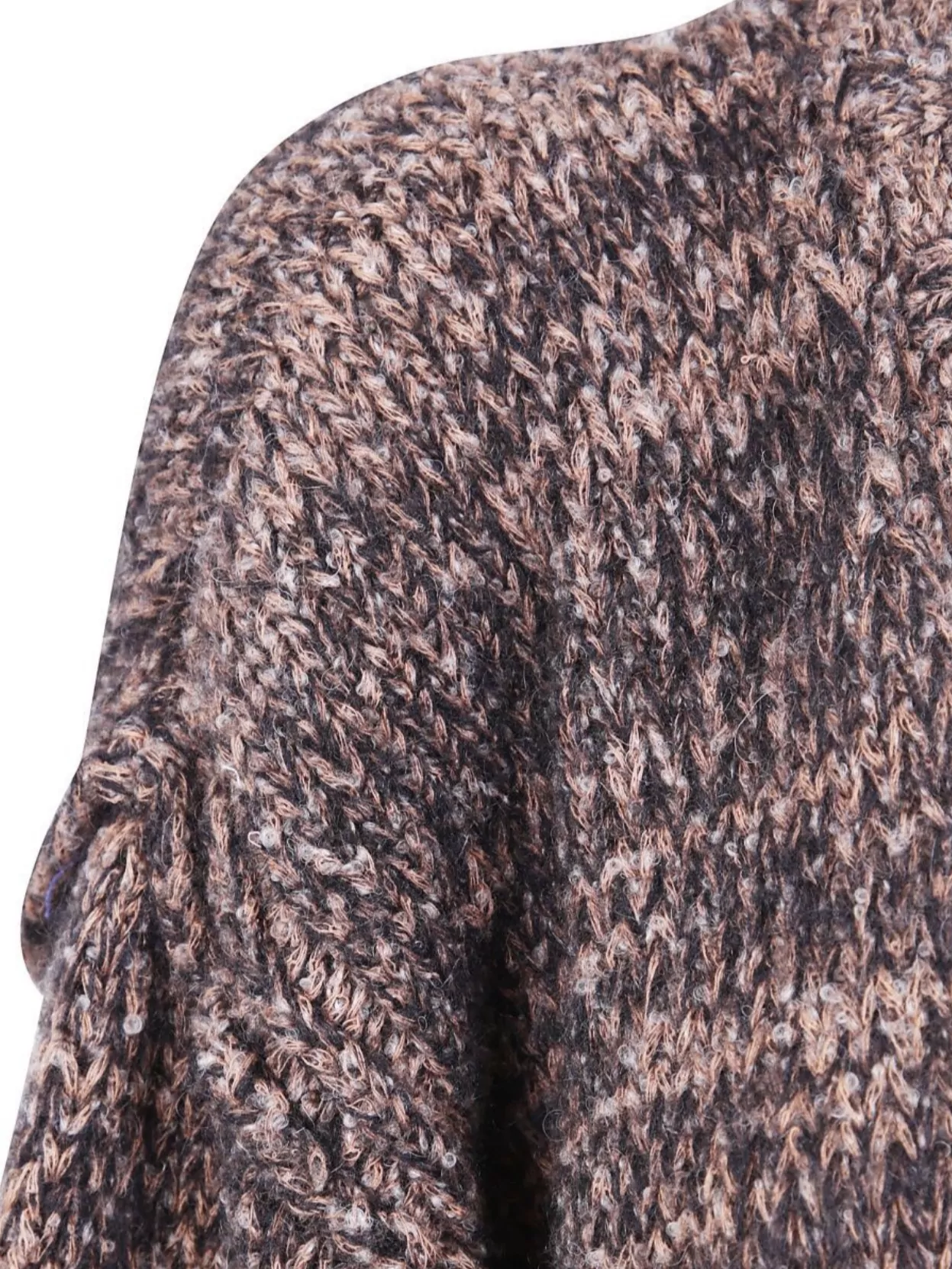 Laneus Fringed Cuff Long Sleeve Knit Cardigan