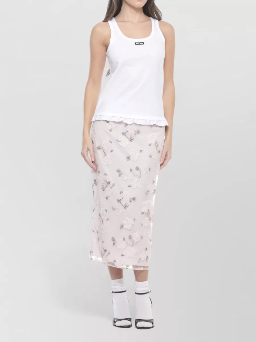 Rotate Sequin-Embellished High-Waisted Midi Pencil Skirt