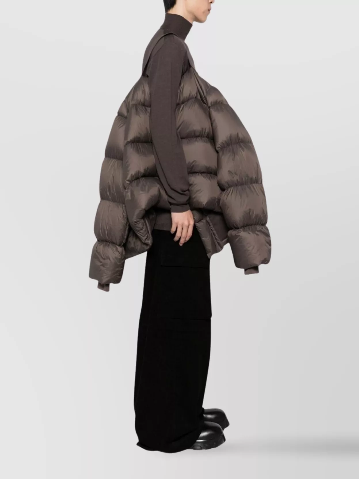 Rick Owens High Neck Puffer Jacket Pockets