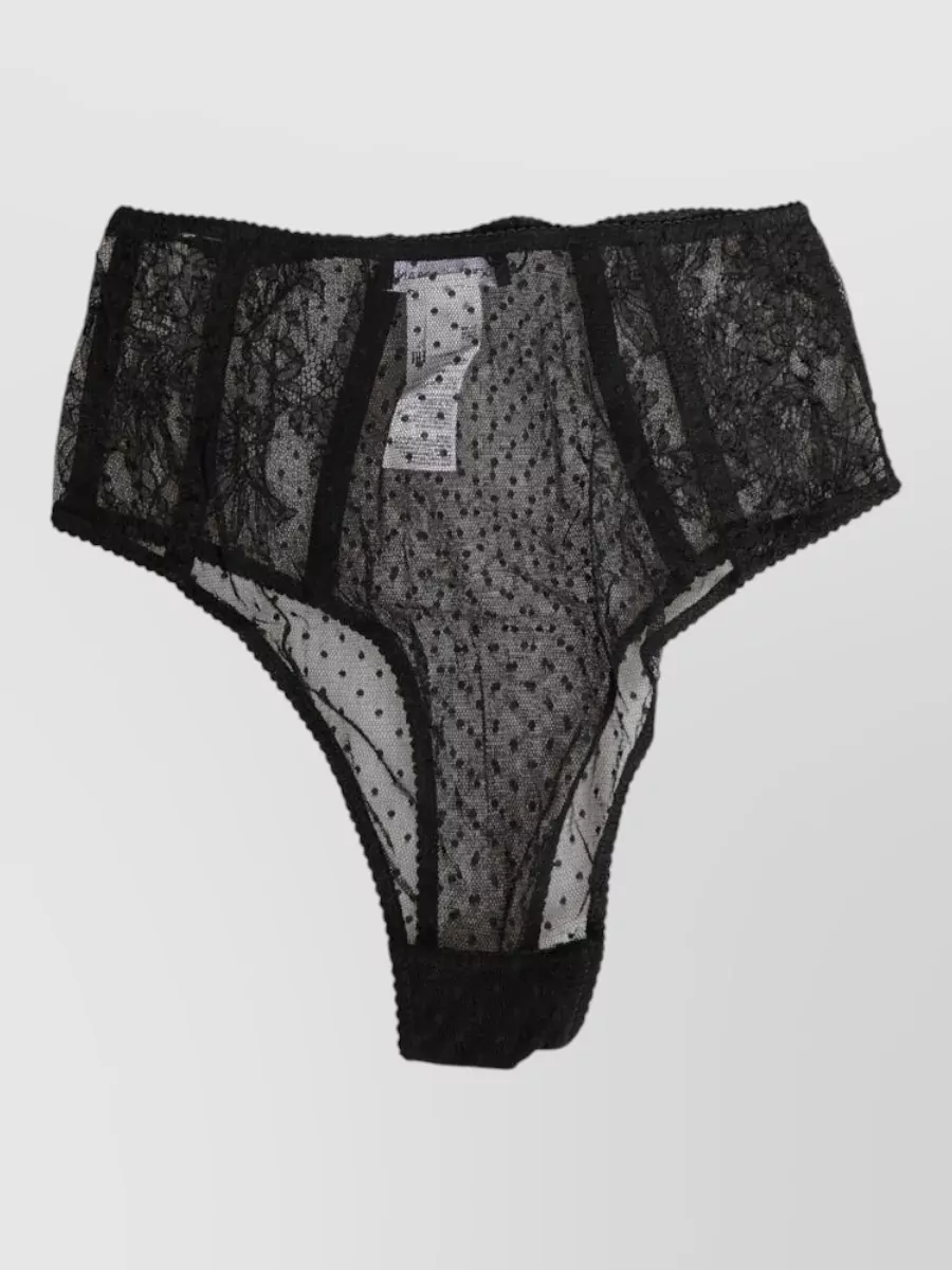 Dolce&Gabbana lace polka dot high waist briefs