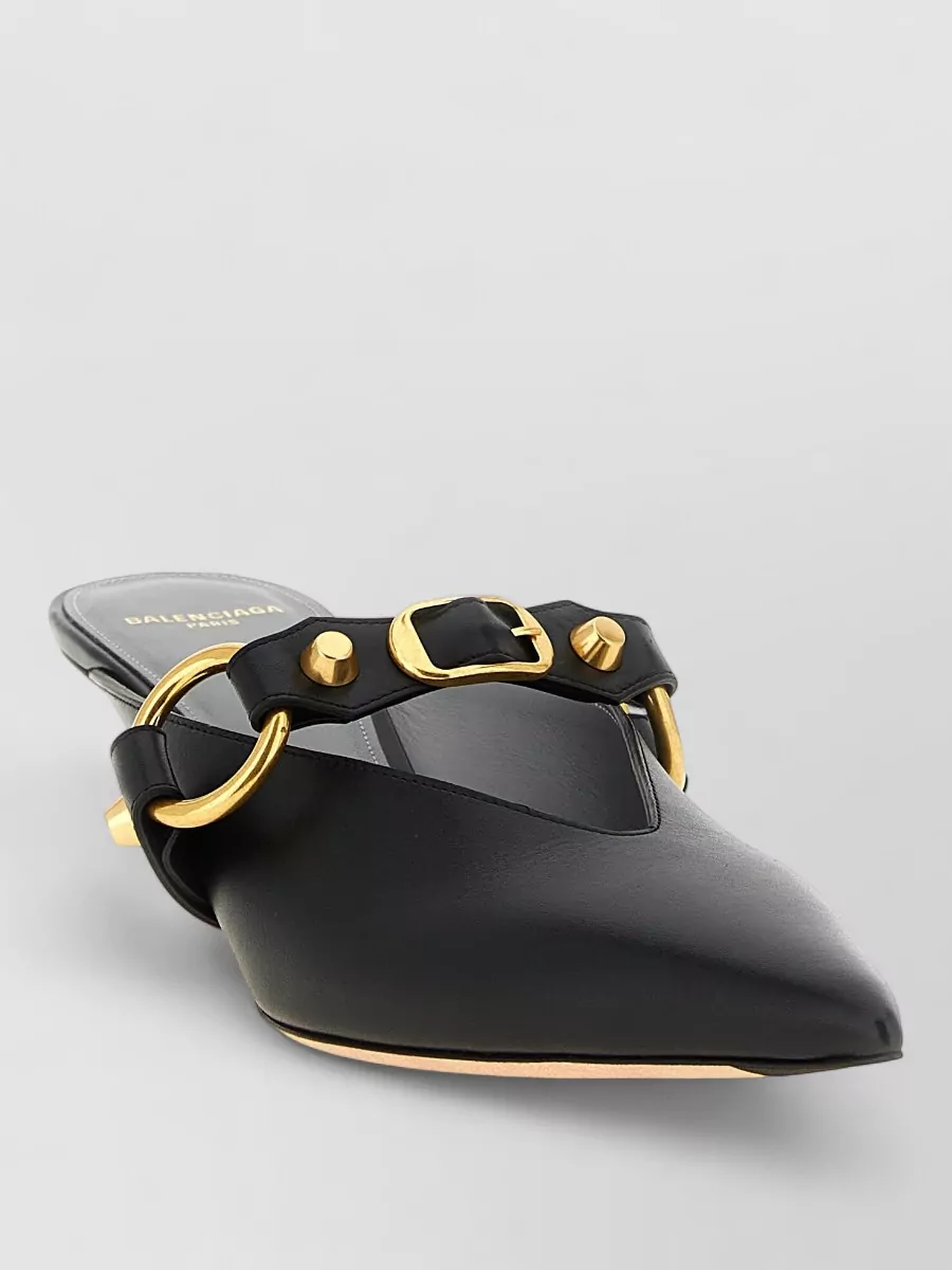 Balenciaga leather city mules