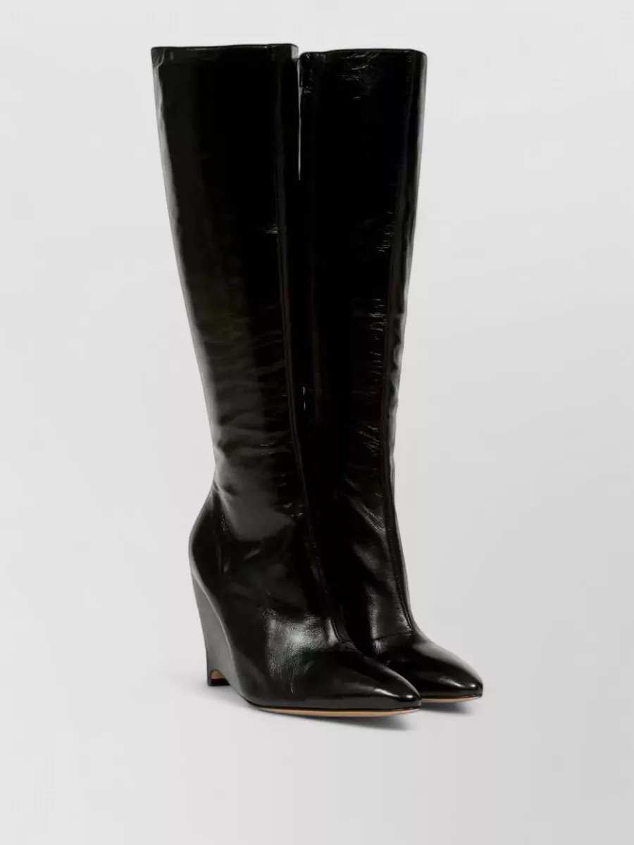 Maison Margiela leather pointed-toe knee-high boots