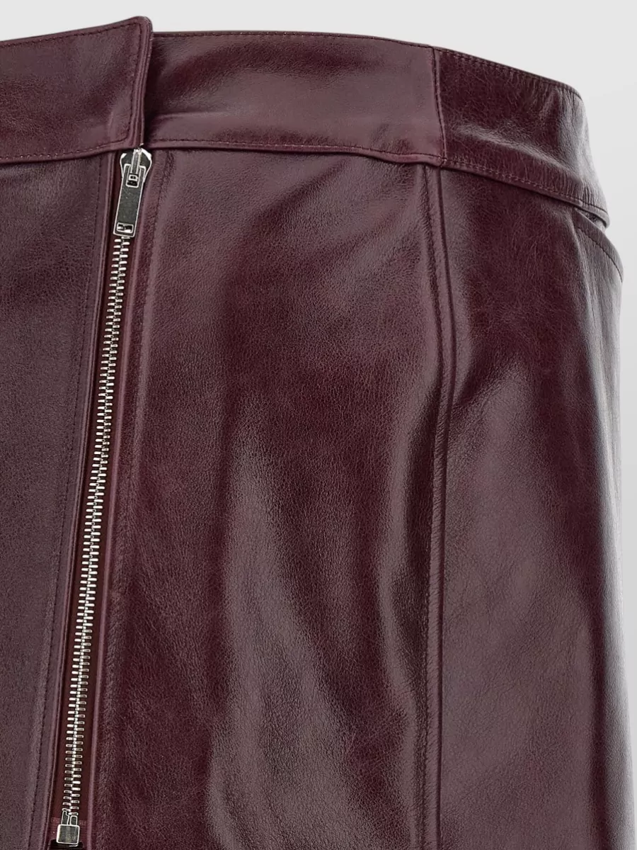 Armarium Leather Asymmetric Wrap Midi Skirt
