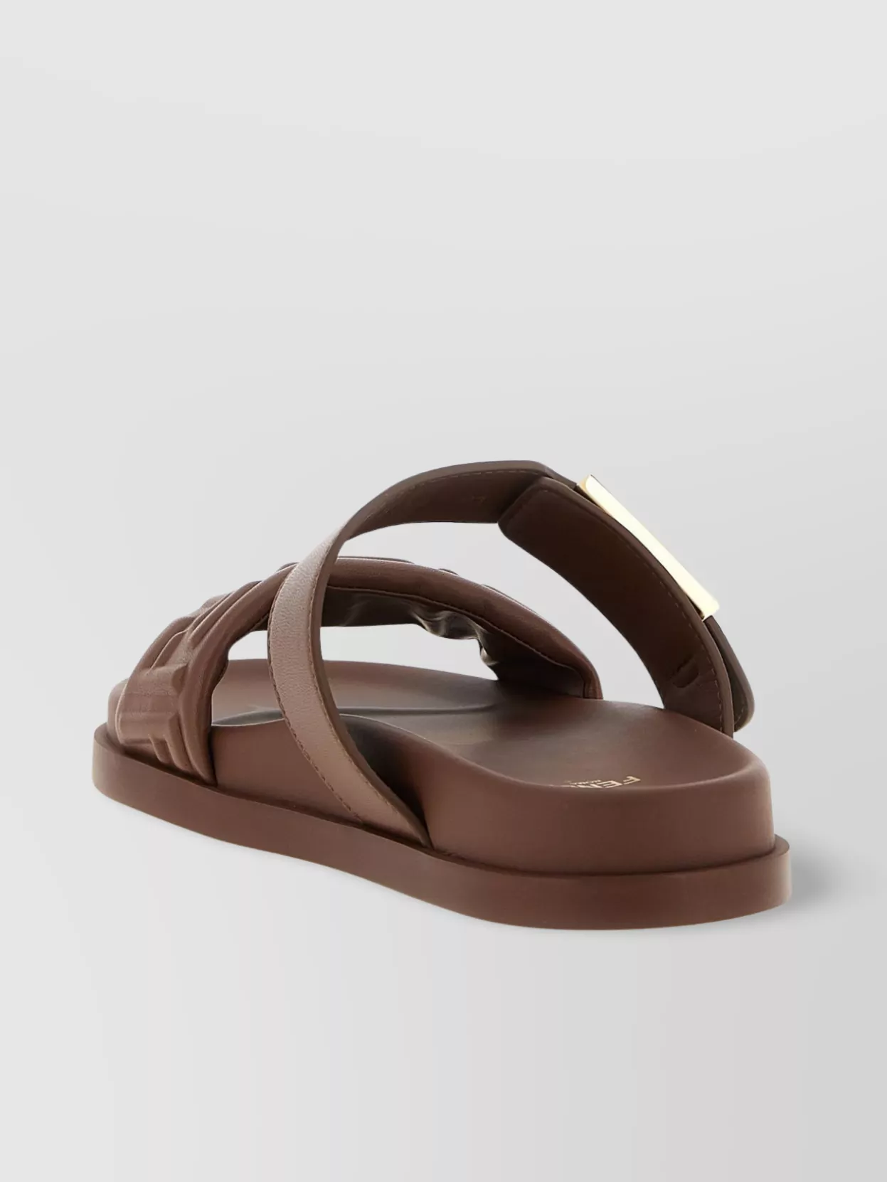 Fendi Slide Sandals With Buckle Detail And Flat Sole