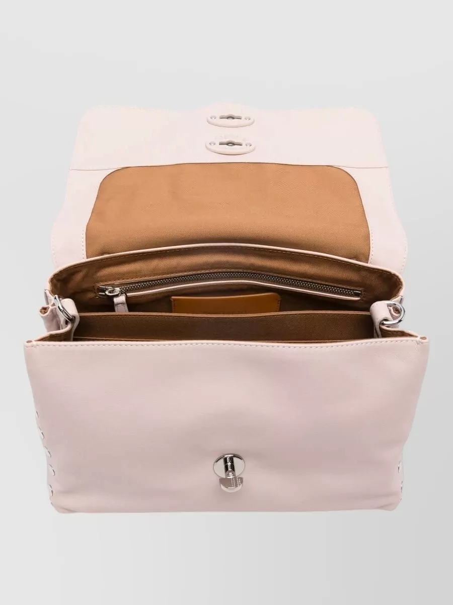 Zanellato Leather Studded Shoulder Bag