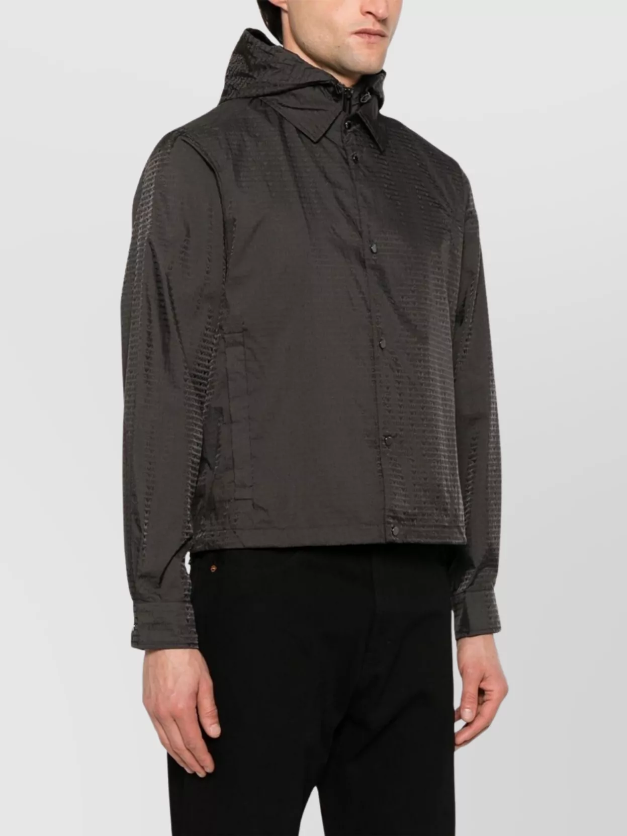 Emporio Armani Adjustable Cuffs Hooded Jacket With Side Pockets