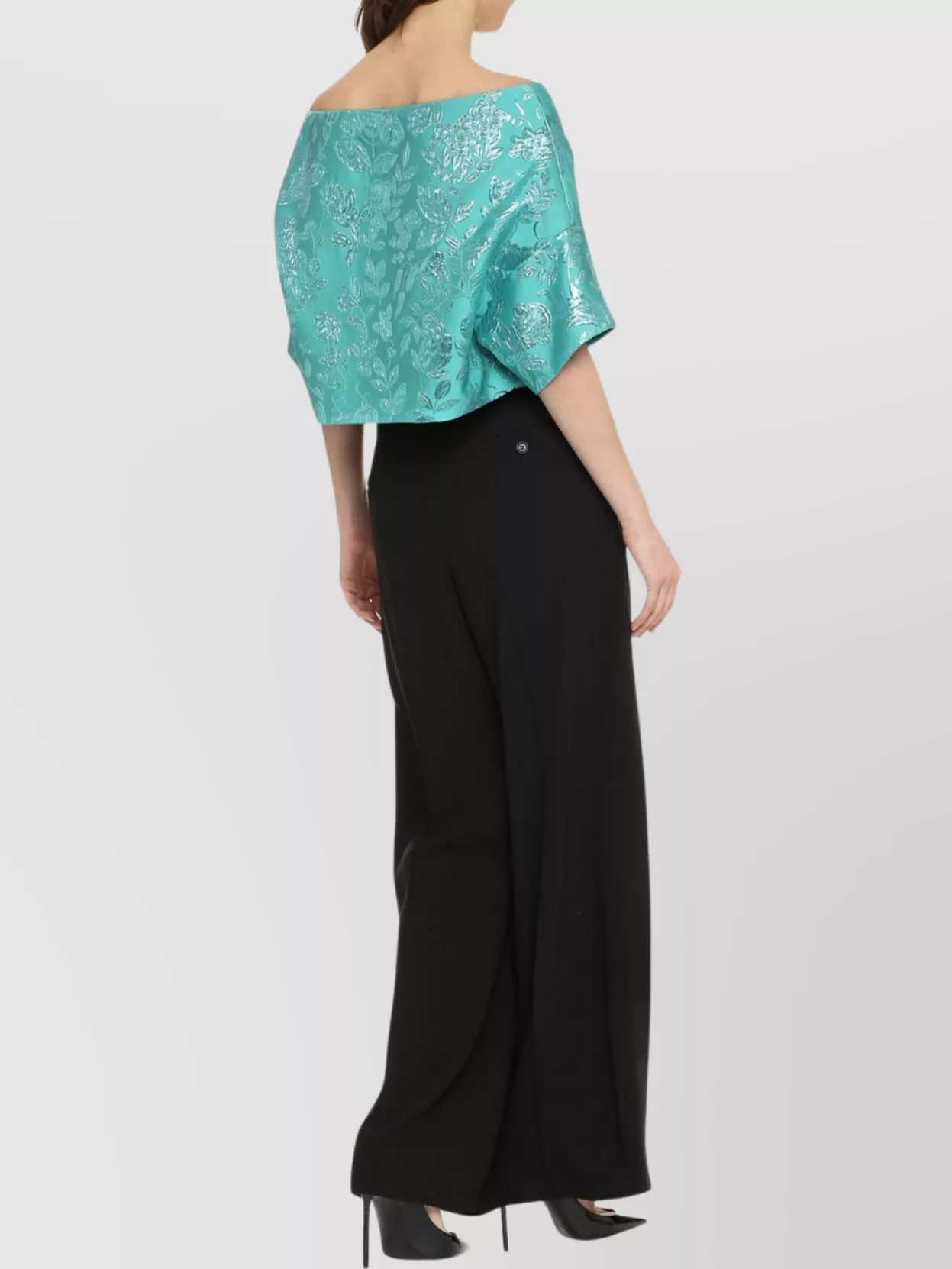 Shop P.a.r.o.s.h Jacquard Fabric Floral Blouse