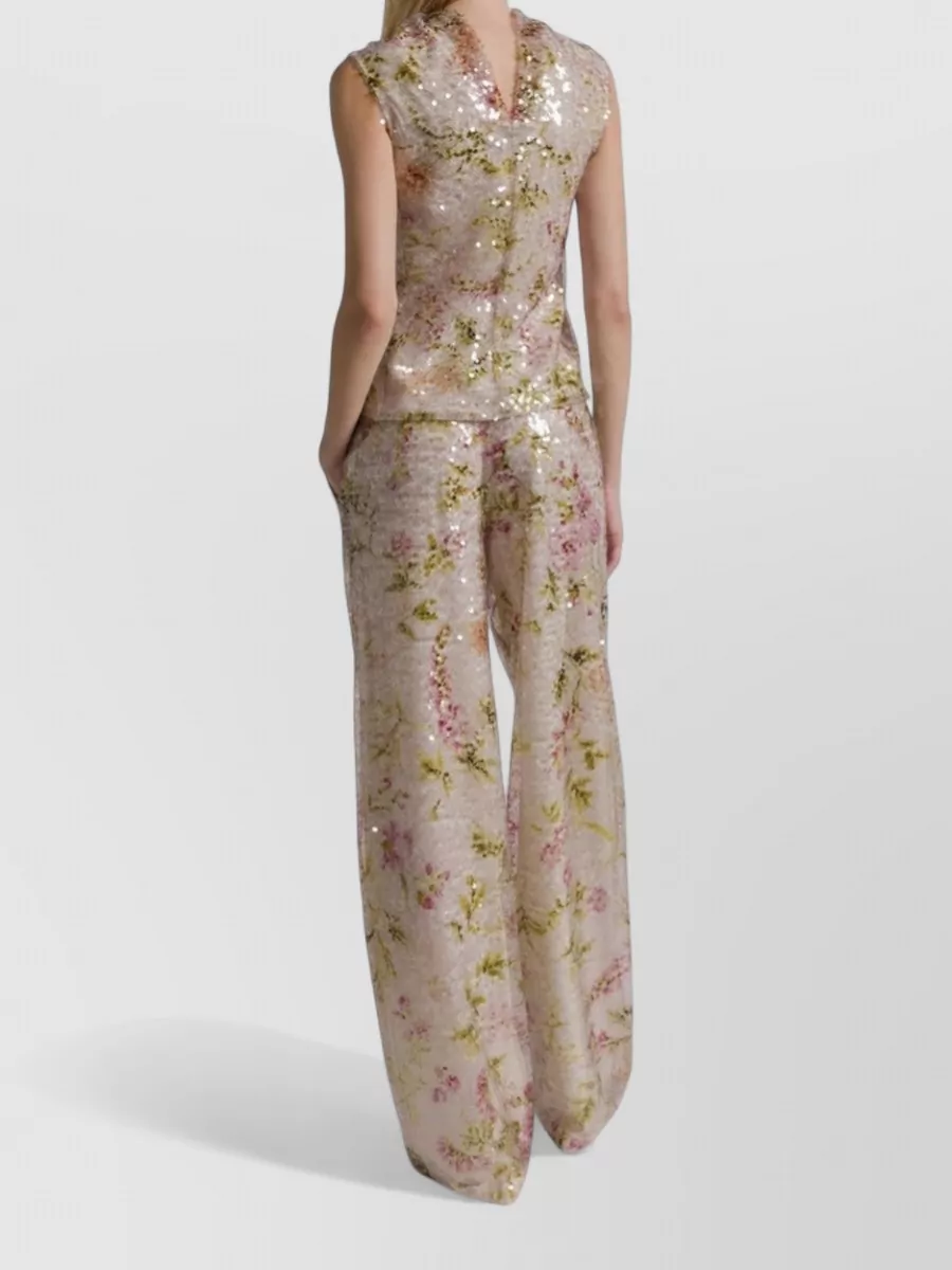 Alberta Ferretti Sequin Wide-Leg Trousers