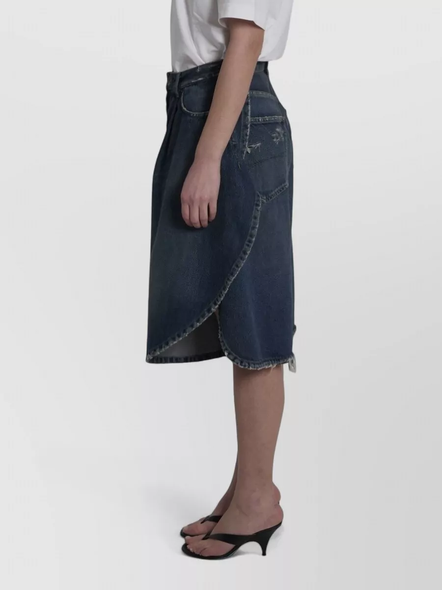 Balenciaga Denim Distressed Regular-Fit Knee-Length Shorts