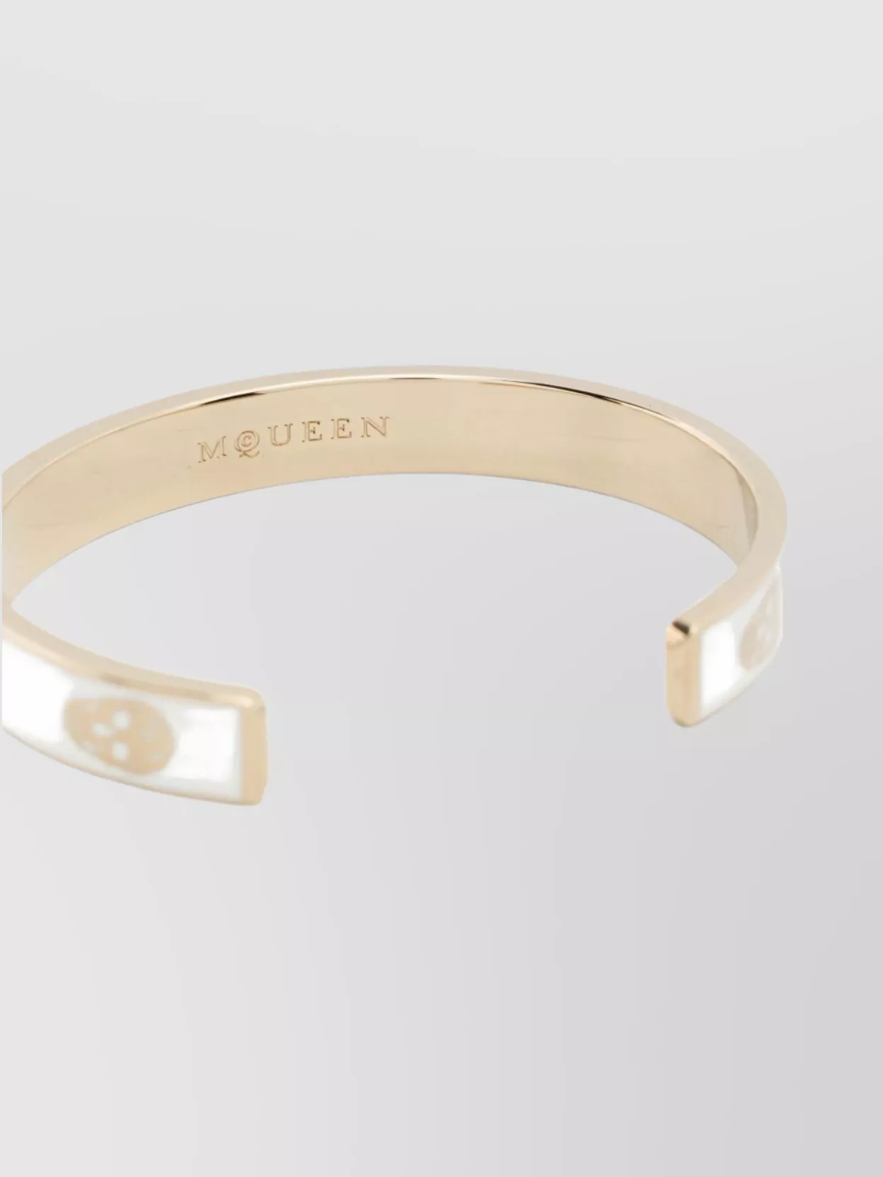 Alexander Mcqueen Skull Motif Open Cuff Bracelet Accessory