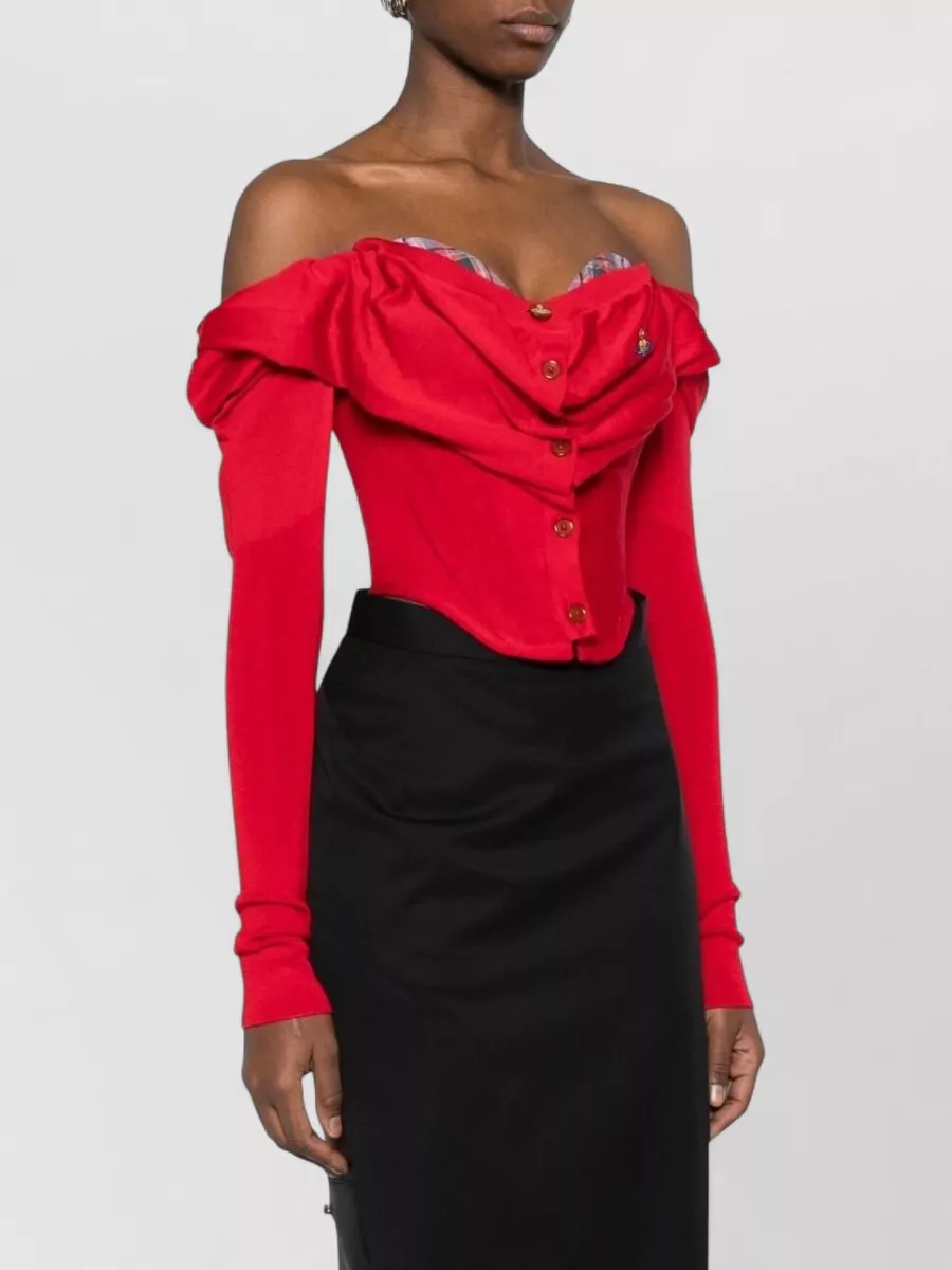 Vivienne Westwood Fitted Off Shoulder Long Sleeve Top