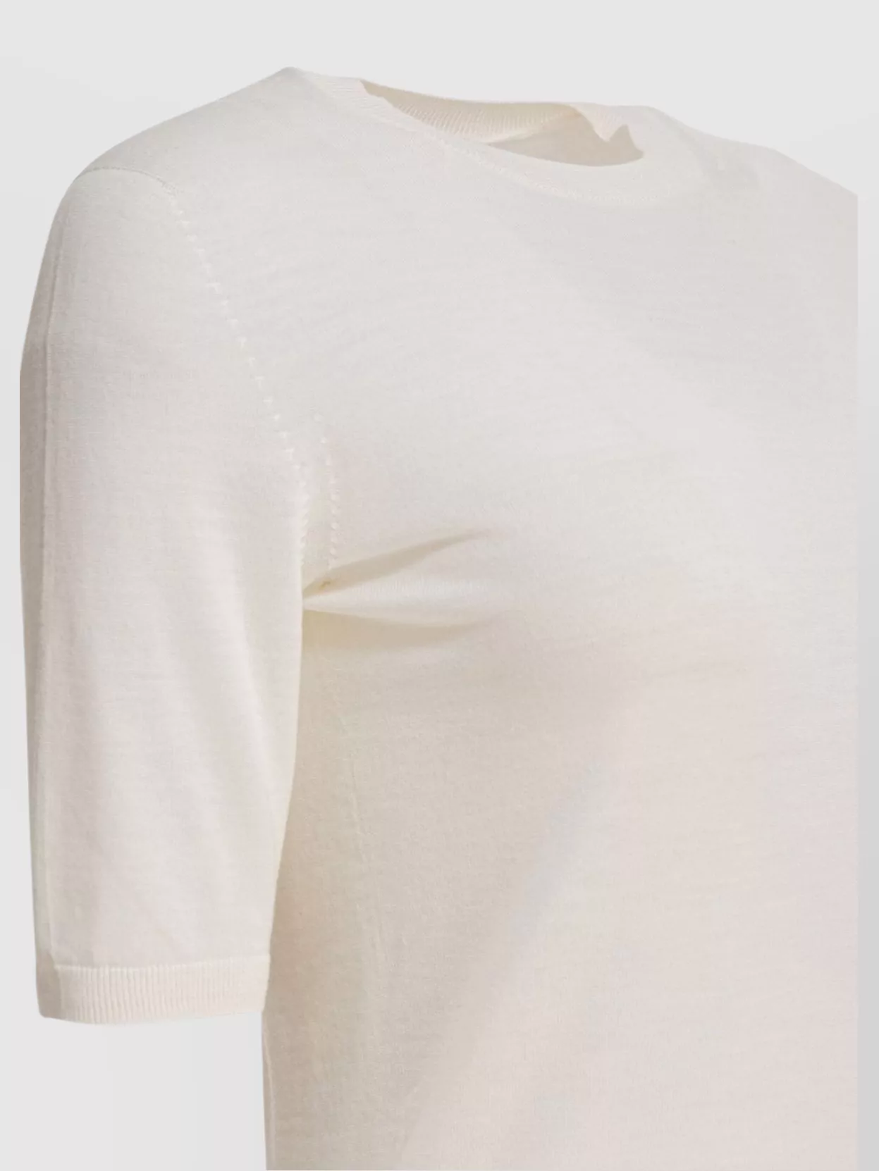 Max Mara Crew Neck Ribbed Cuffs Short Sleeves