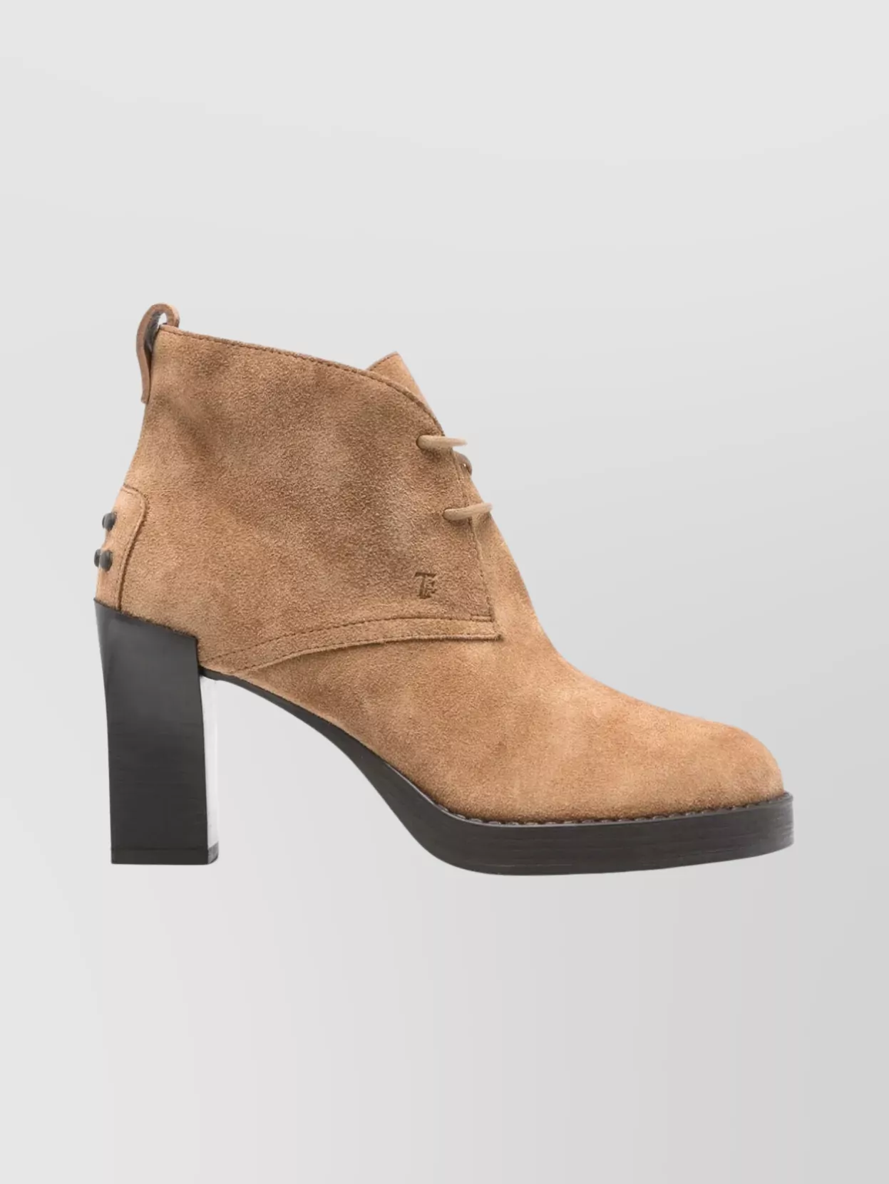 Tod's Suede Ankle Boots Block Heel In Brown