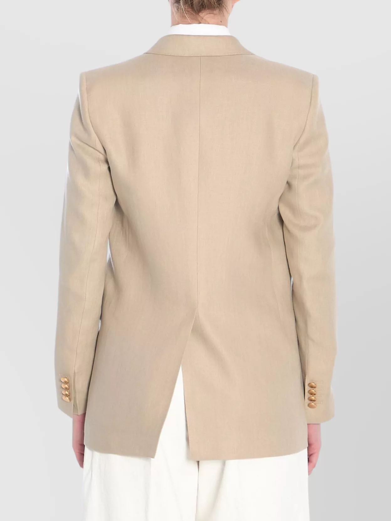 Tagliatore Linen double-breasted jacket golden buttons | The