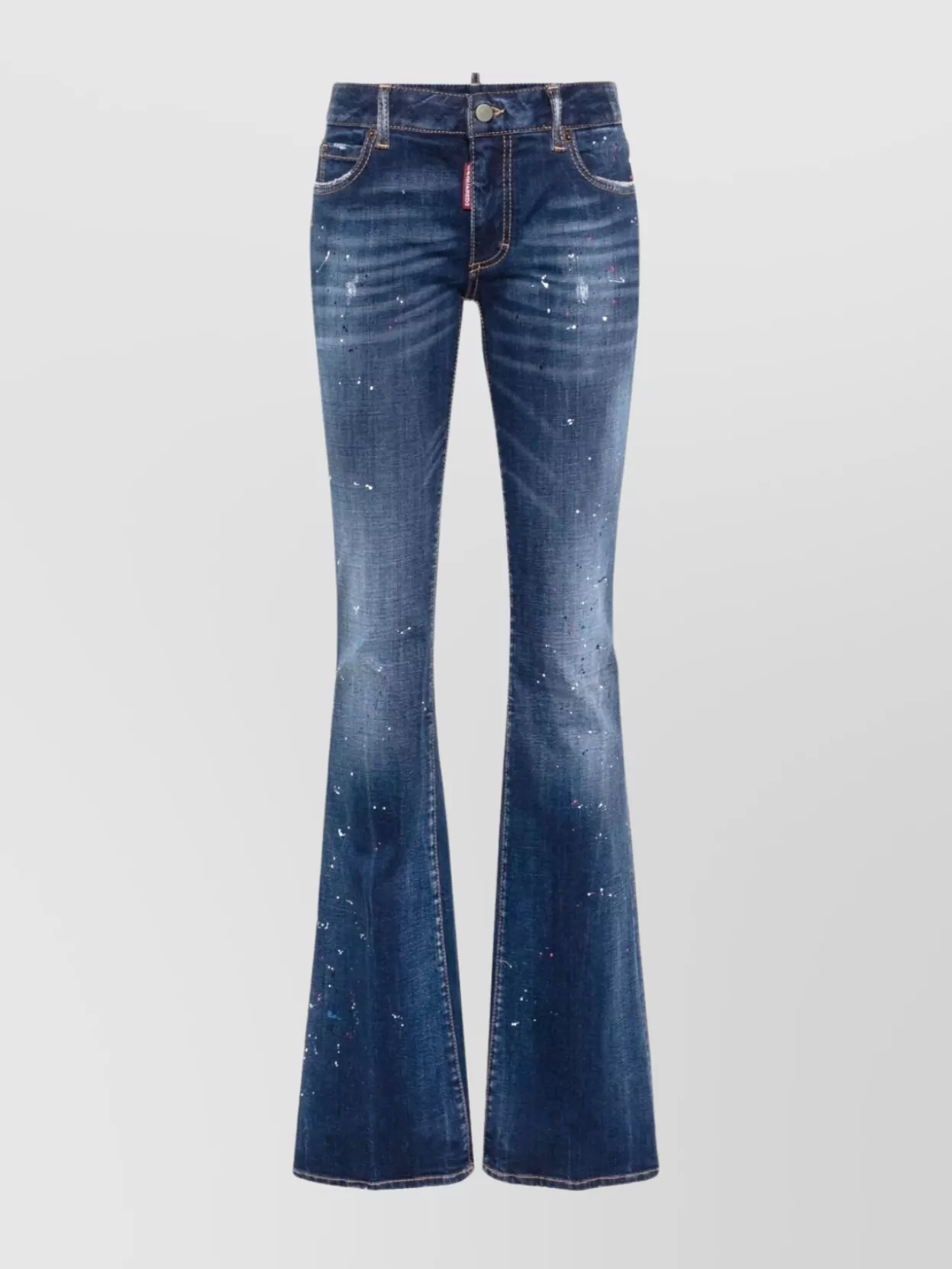 Dsquared2 Flared Distressed Five-pocket Trousers Loops In Blue