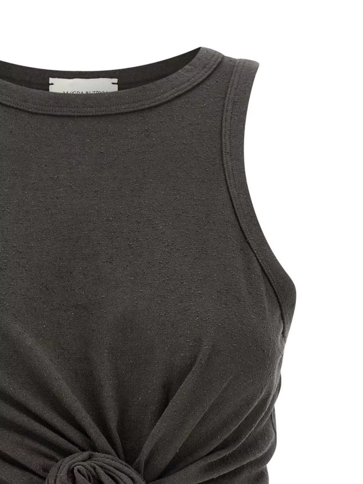Magda Butrym Knotted Round Neck Sleeveless Textured Top