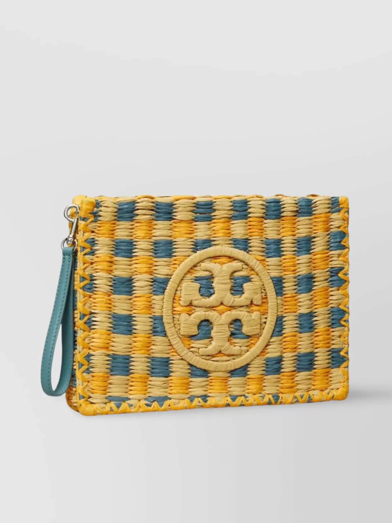 Tory Burch Hand Crocheted Clutch Bag With Leather Trim