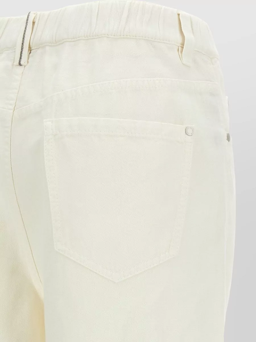 Brunello Cucinelli Cotton Trousers Belt Loops Back Pockets