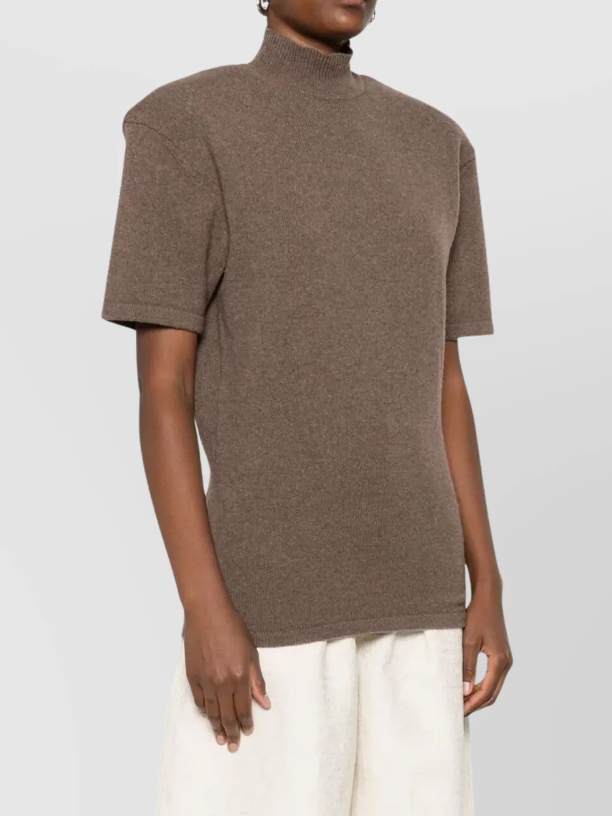 Jacquemus Cashmere Wool Blend Mock Neck Top