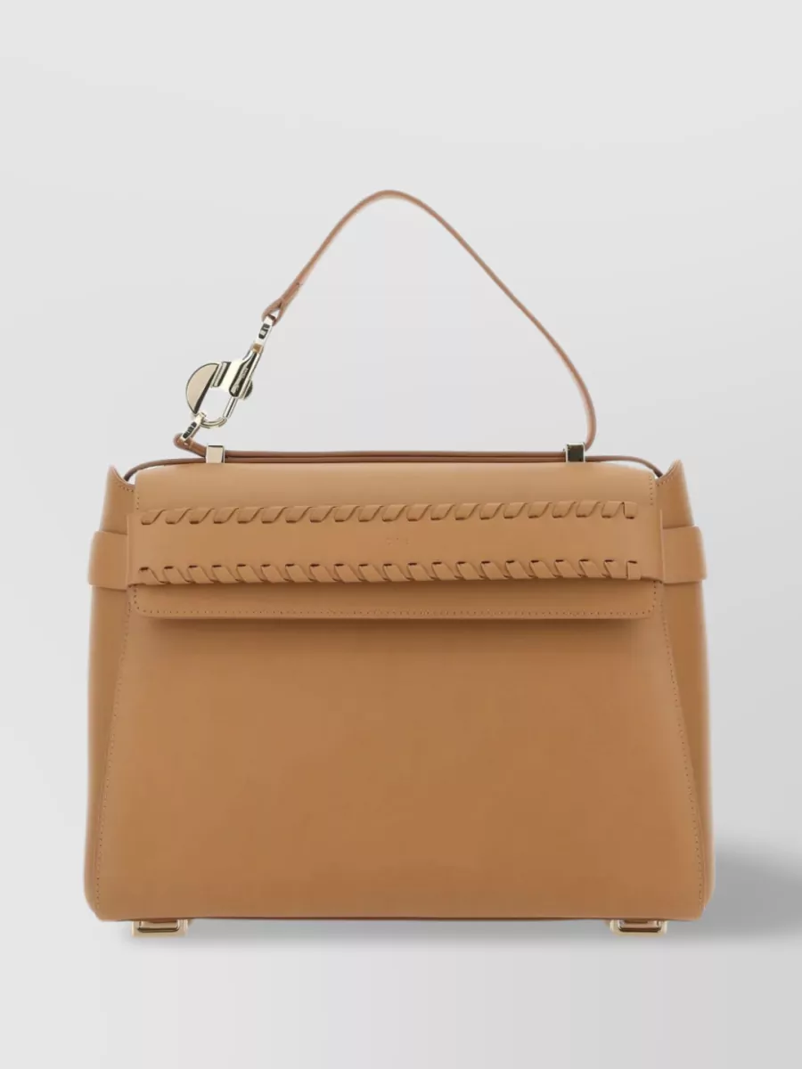 Shop Chloé Braided Leather Nacha Bag In Brown