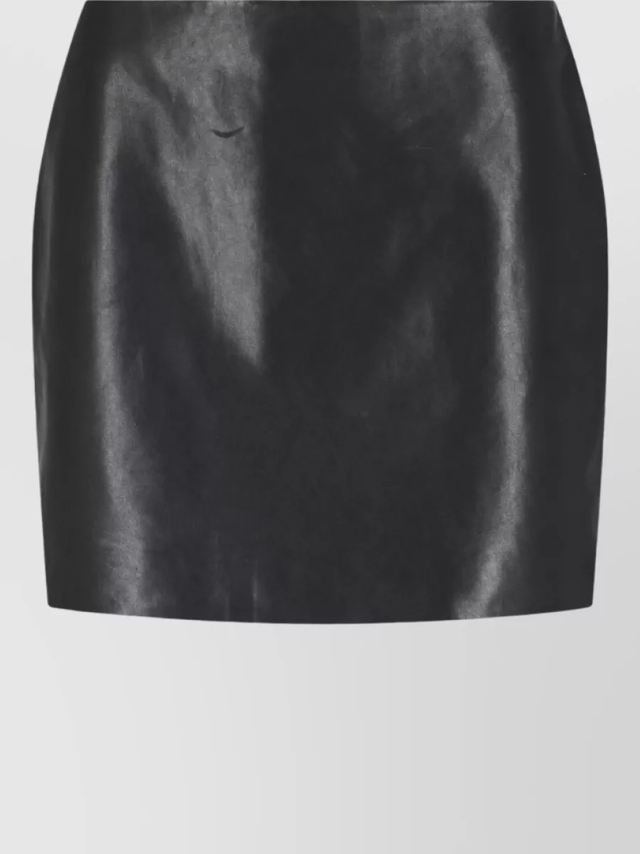 Balmain Leather Knee-Length Skirt