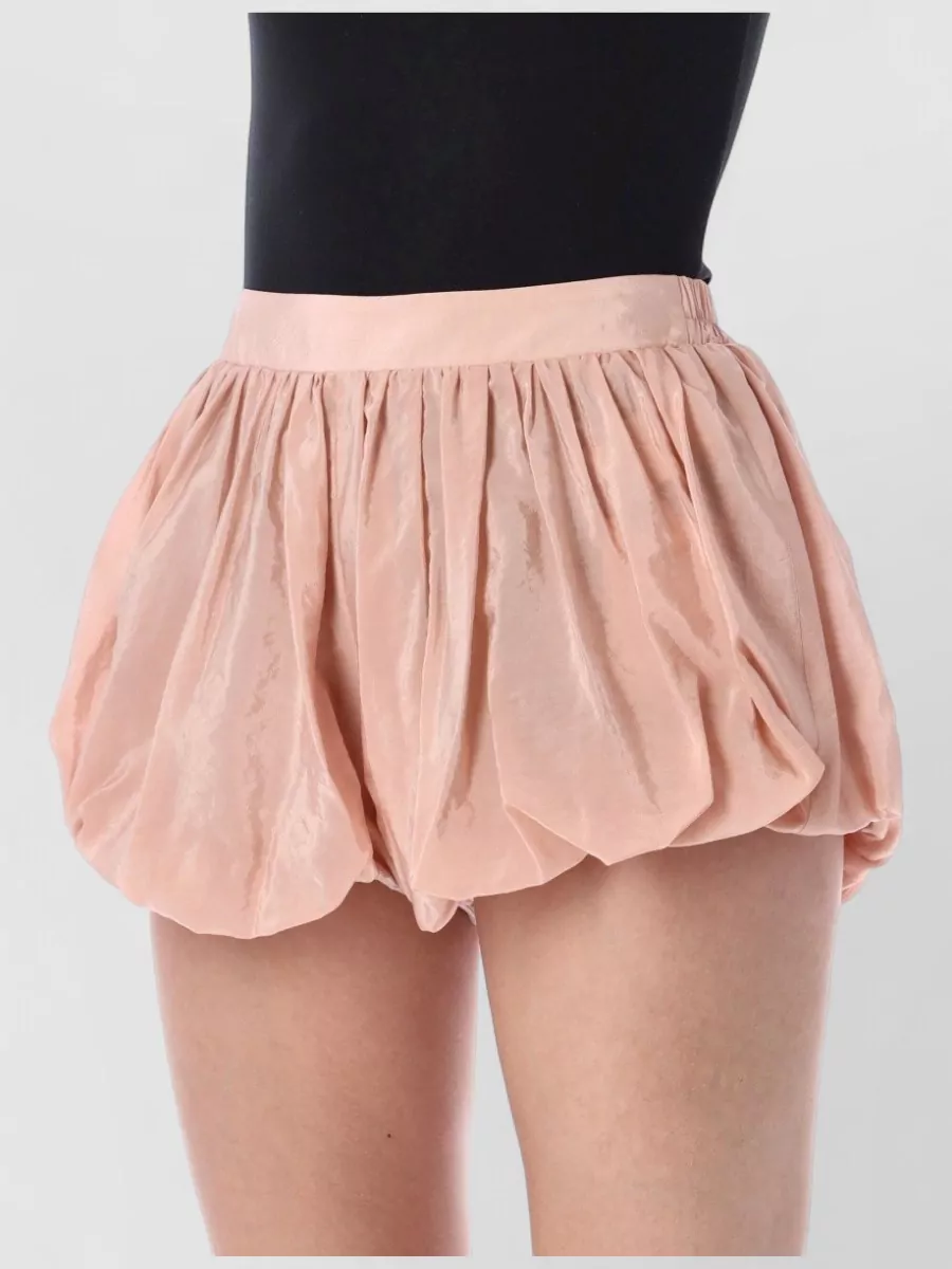 The Frankie Shop Cupro Bubble-Hem Mini Shorts