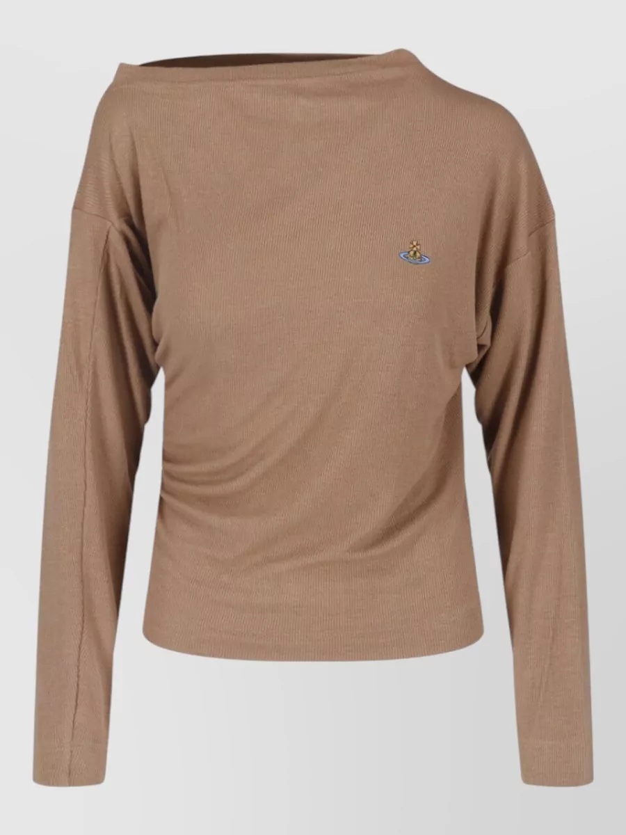 Vivienne Westwood ribbed asymmetric long-sleeve boat neck top