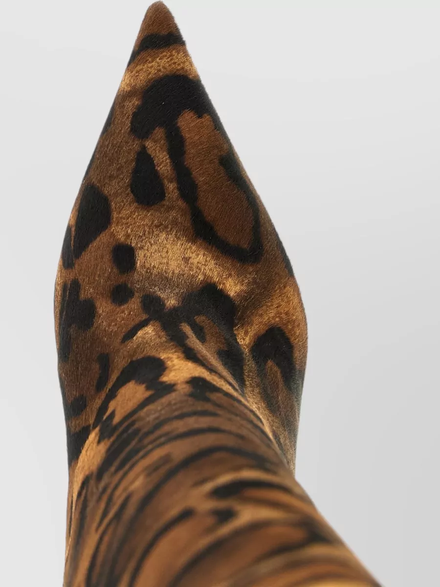 Le Silla Leather Leopard-Print High Boots