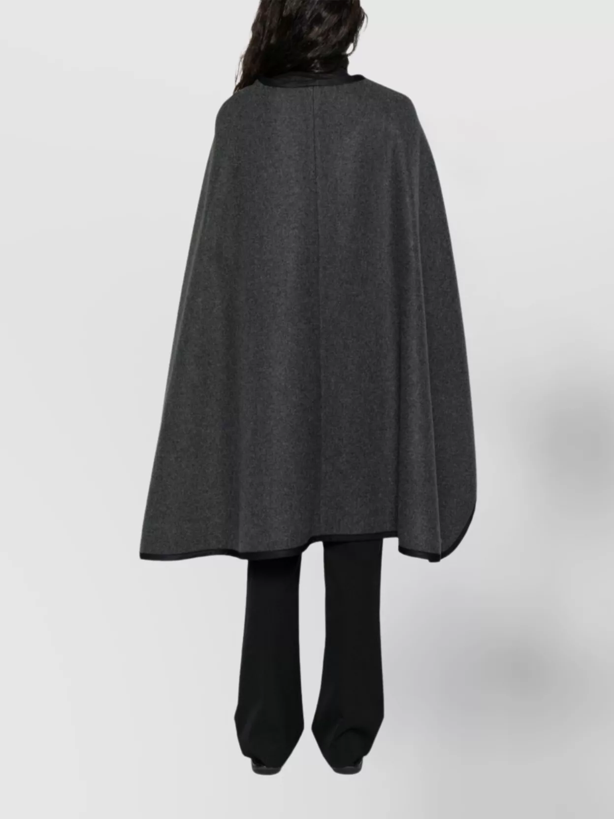 Emporio Armani Stylish Cape With Contrast Trim And Buttons In Gray