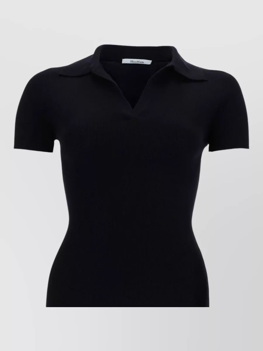Max Mara virgin wool collared knitted top