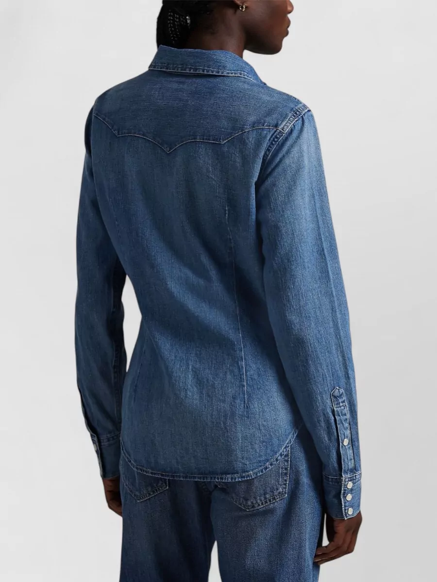 Ralph Lauren Denim Shirt Western Yoke Chest Pockets