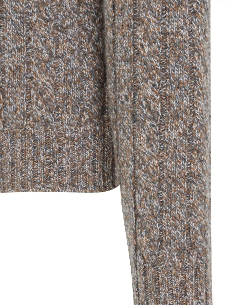 Kiton Ribbed Cashmere High Collar Zip Sweater