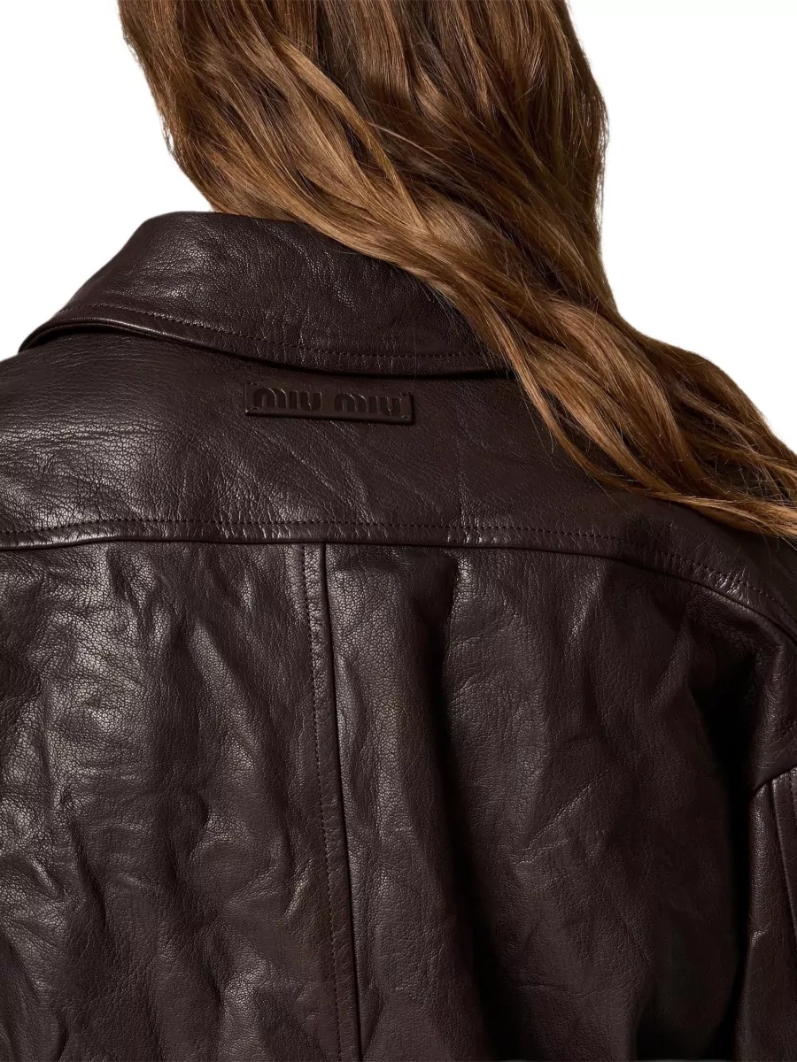 Miu Miu Leather Regular-Fit Blouson Jacket
