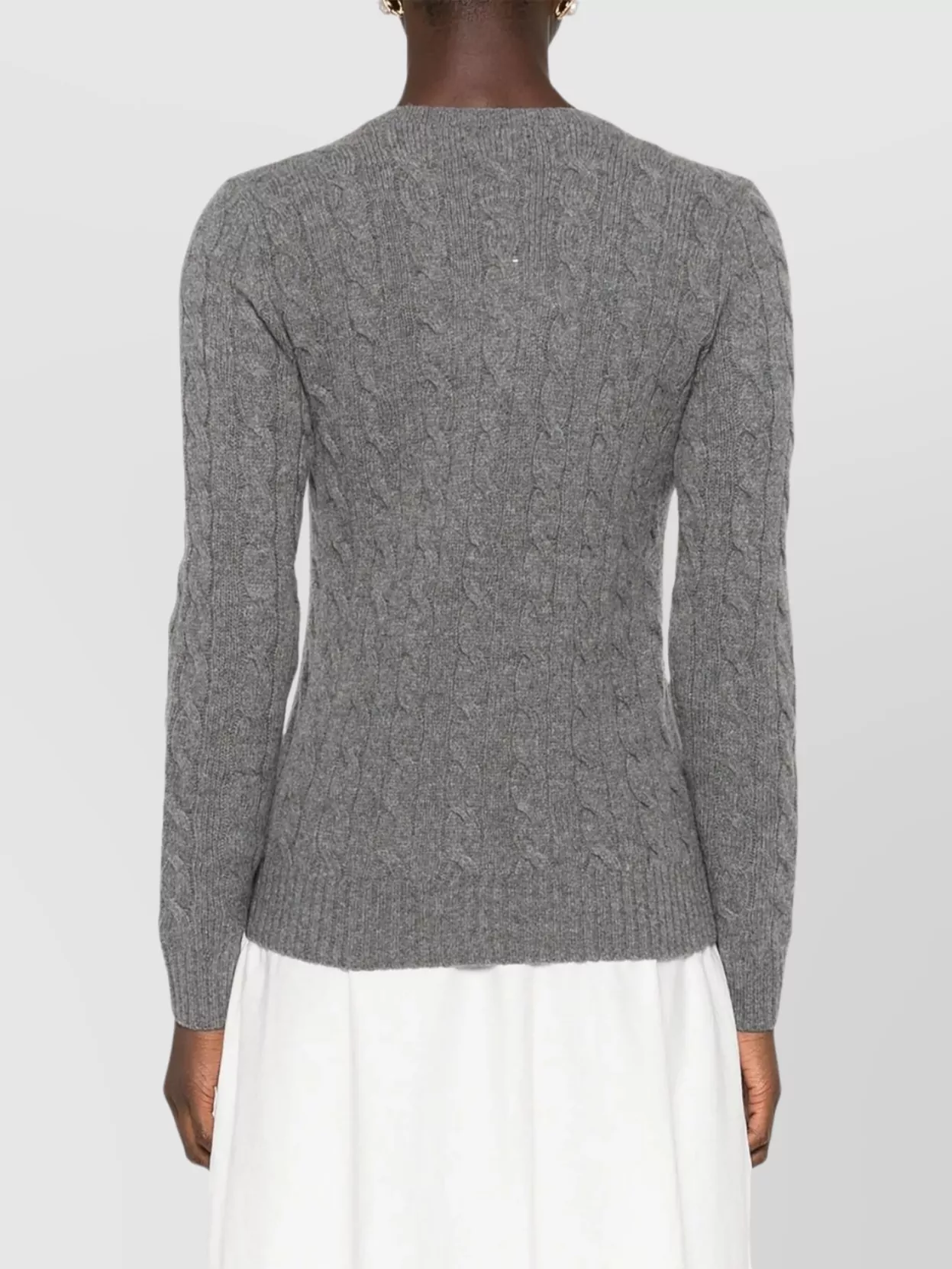 Ralph Lauren Cable Knit Pullover With Ribbed Cuffs And Hem