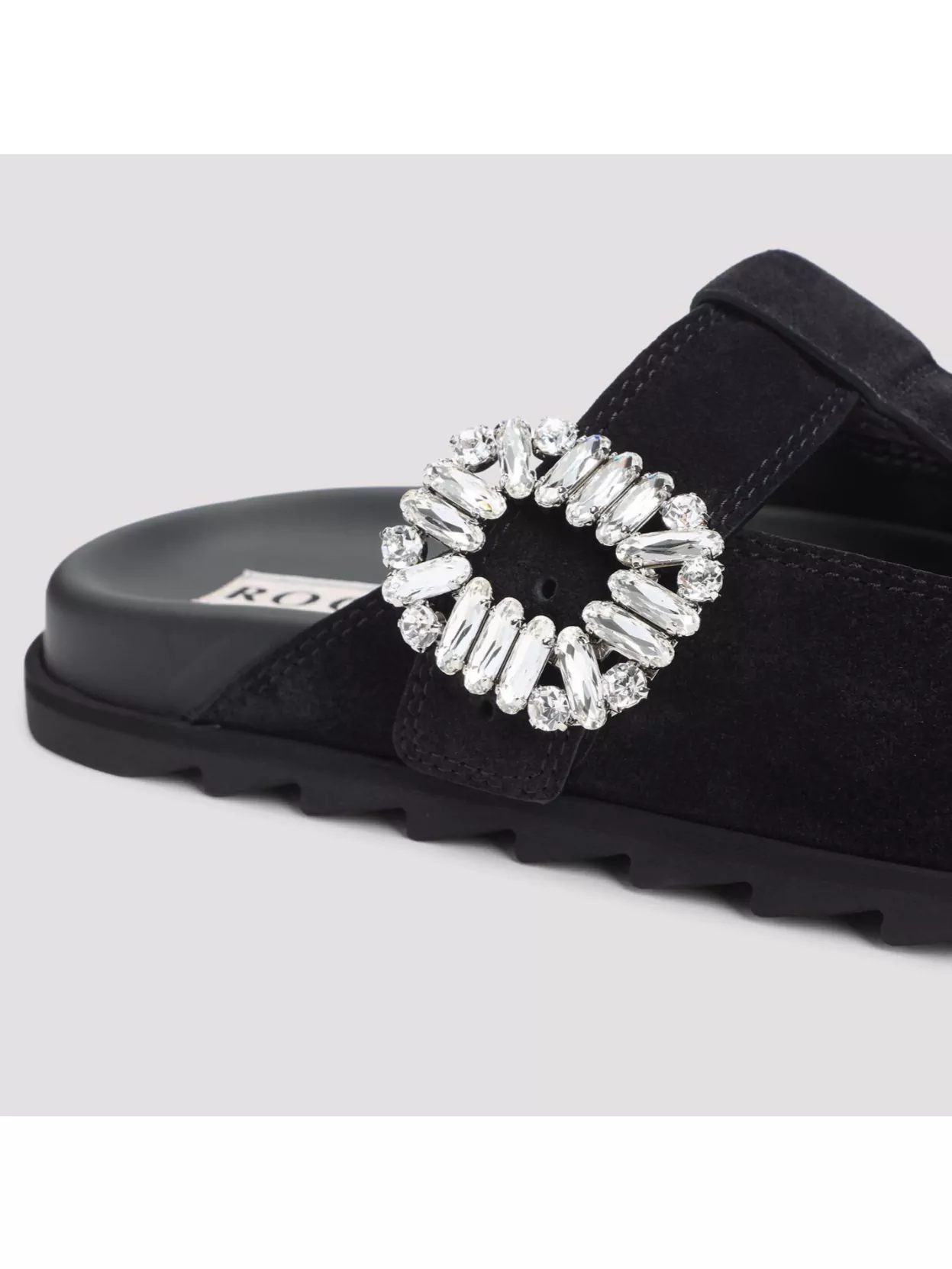 Roger Vivier Minimalist Black Flats With Rounded Toe And Low-profile Sole In Black