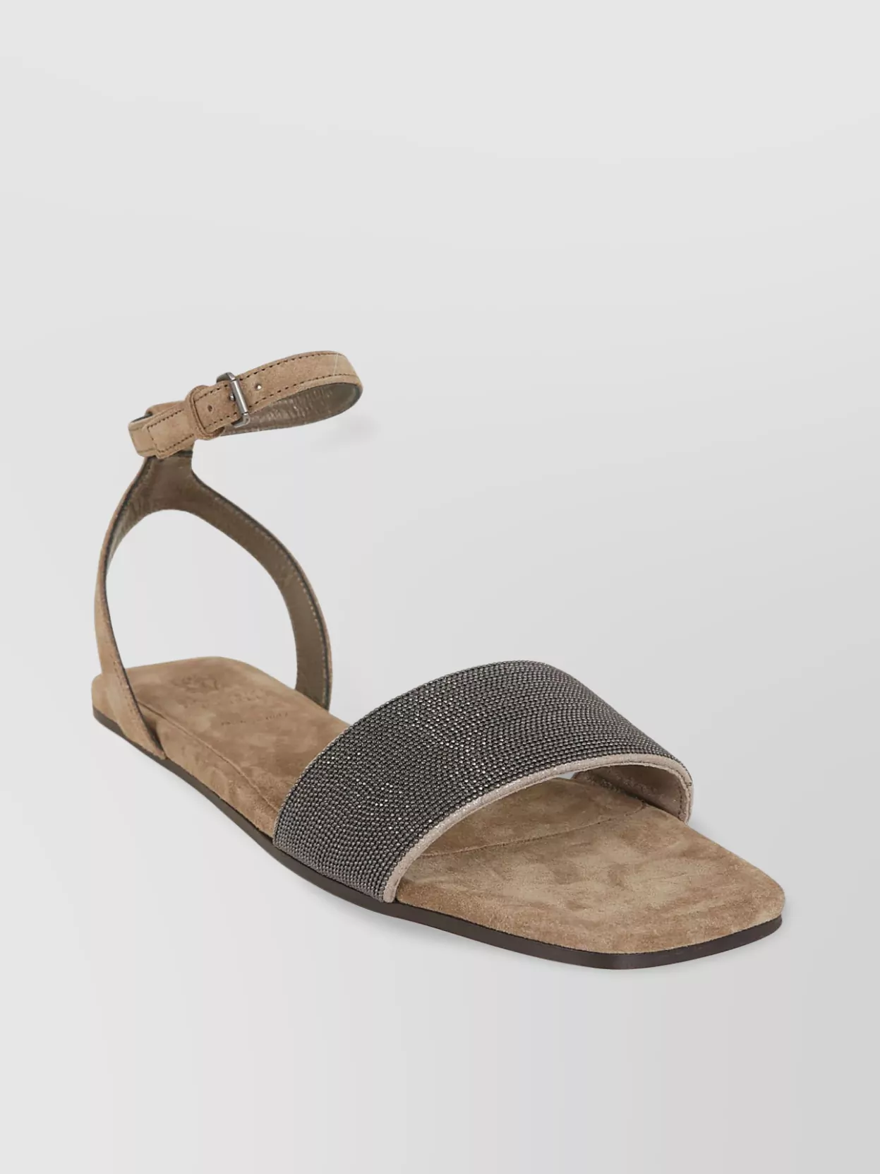 Shop Brunello Cucinelli Embellished Toe Sandals With Ankle Detail