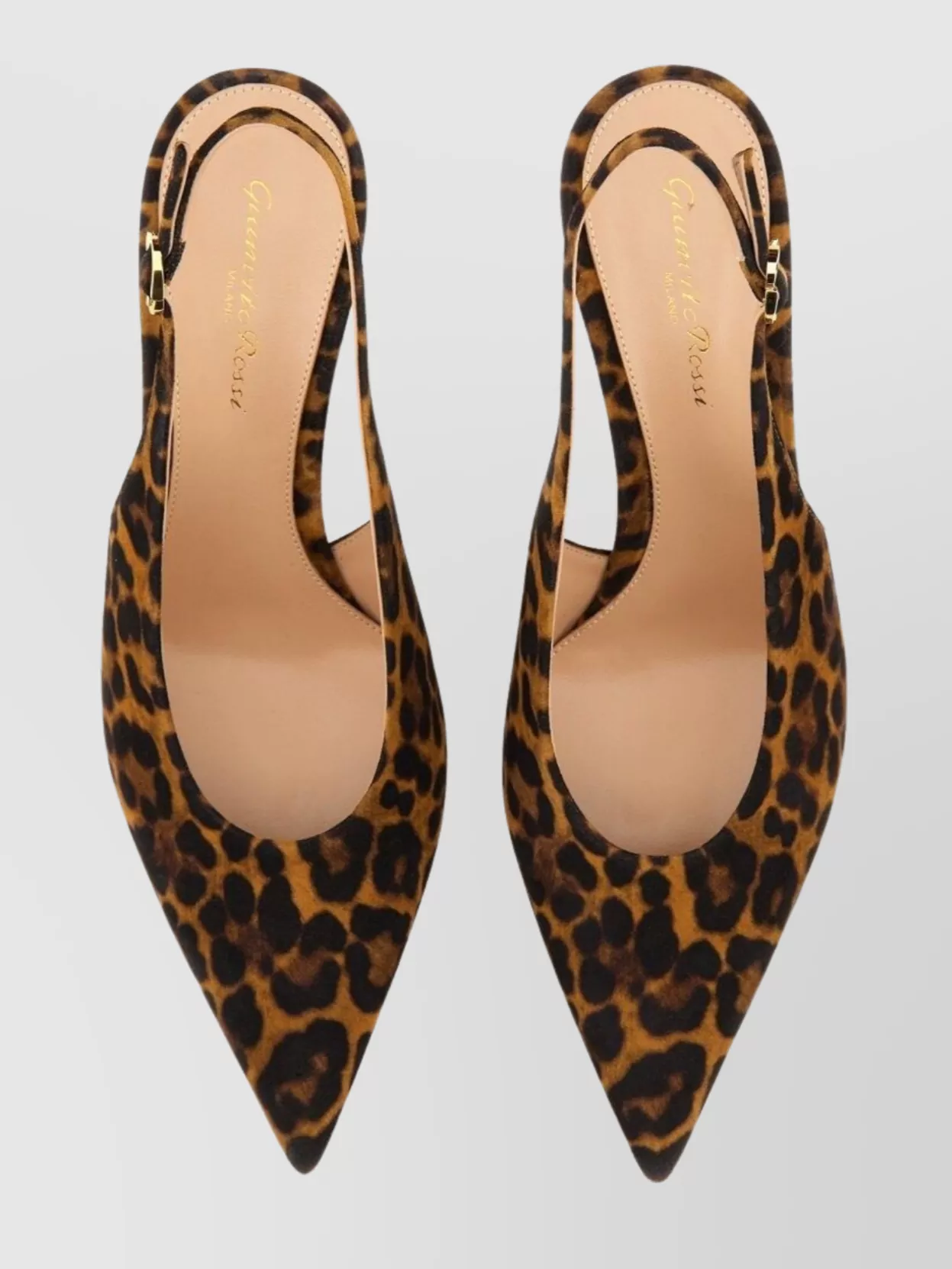 Gianvito Rossi "Robbie" Animal Print Kitten Heel Pumps