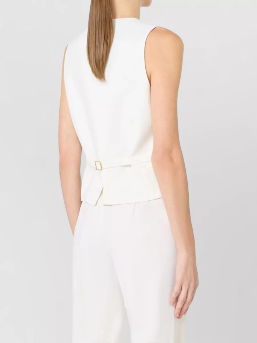 S Max Mara Tailored Jacket V Neck Sleeveless Design