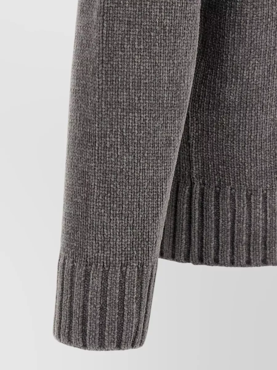 Stone Island Ribbed Crew Neck Cotton Jumper