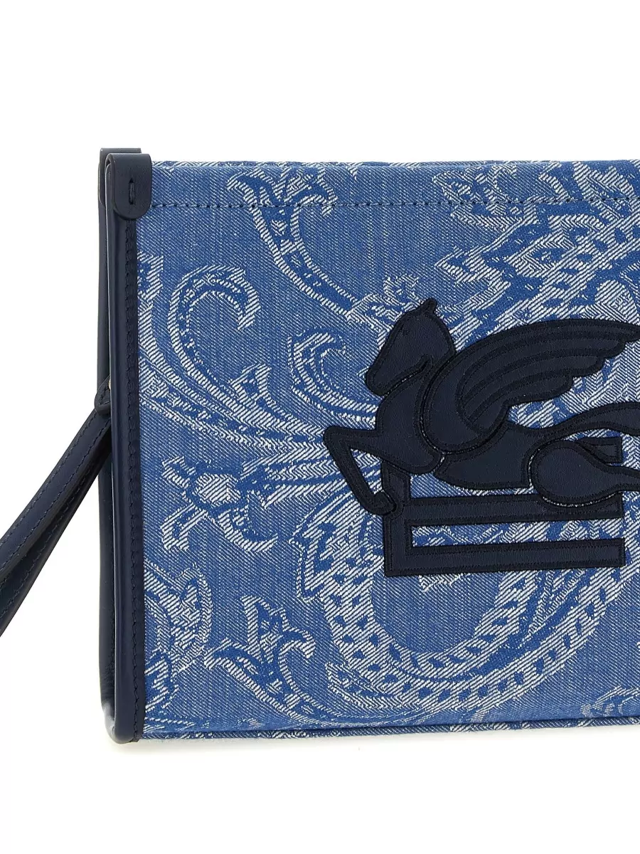 Etro Paisley Motif Clutch Bag Wrist Strap