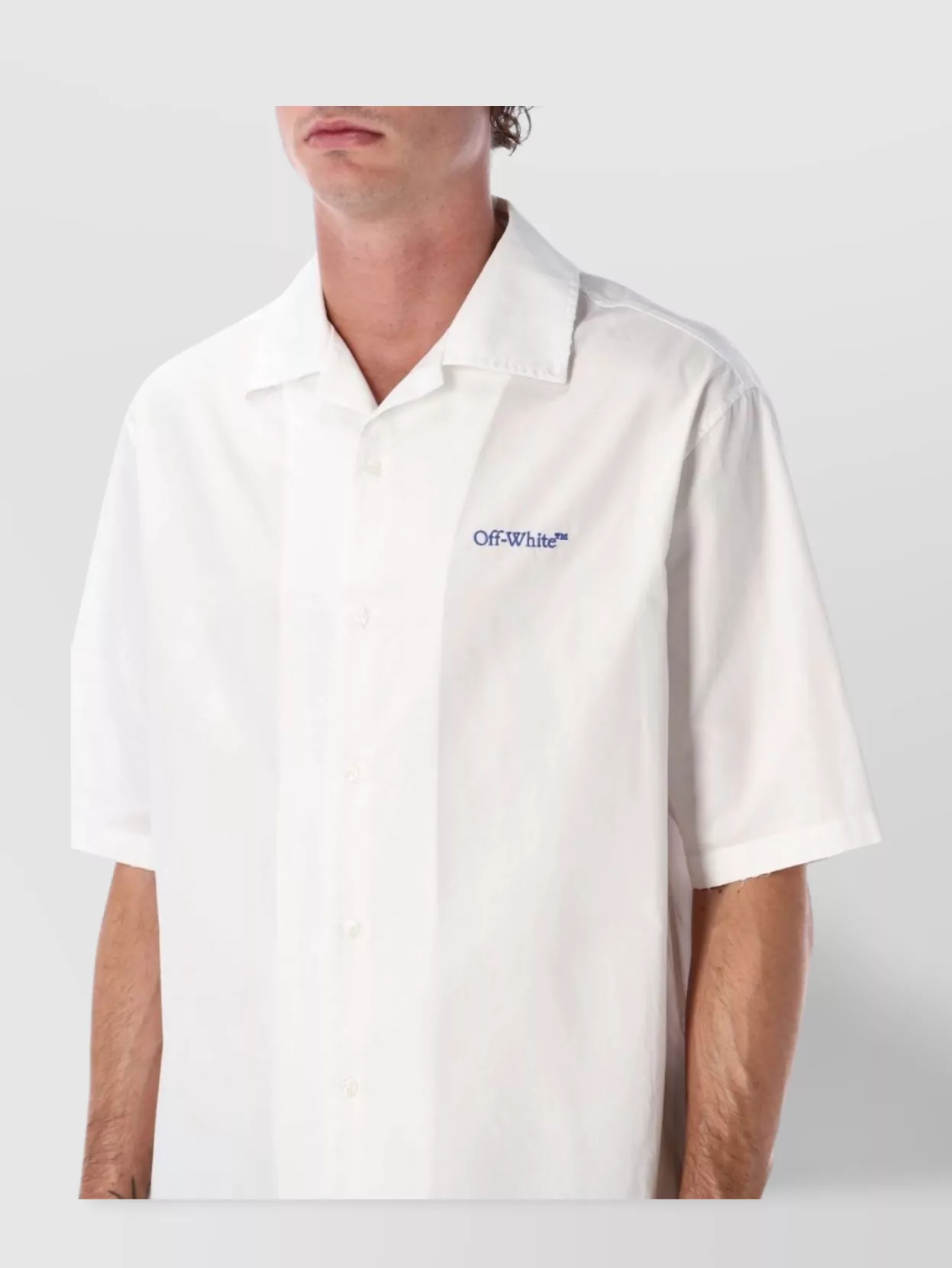 Off-White Arrow Design Short Sleeve Bowling Shirt