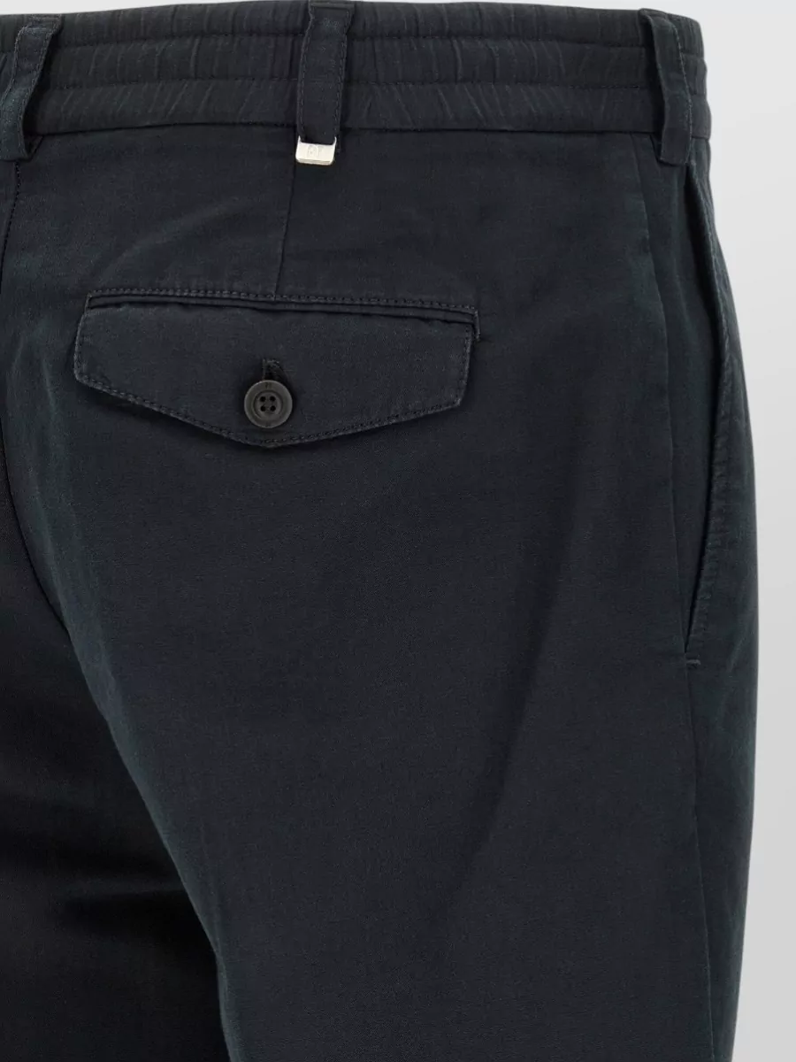 Pt Torino Linen Blend Low-Rise Tapered Cropped Trousers